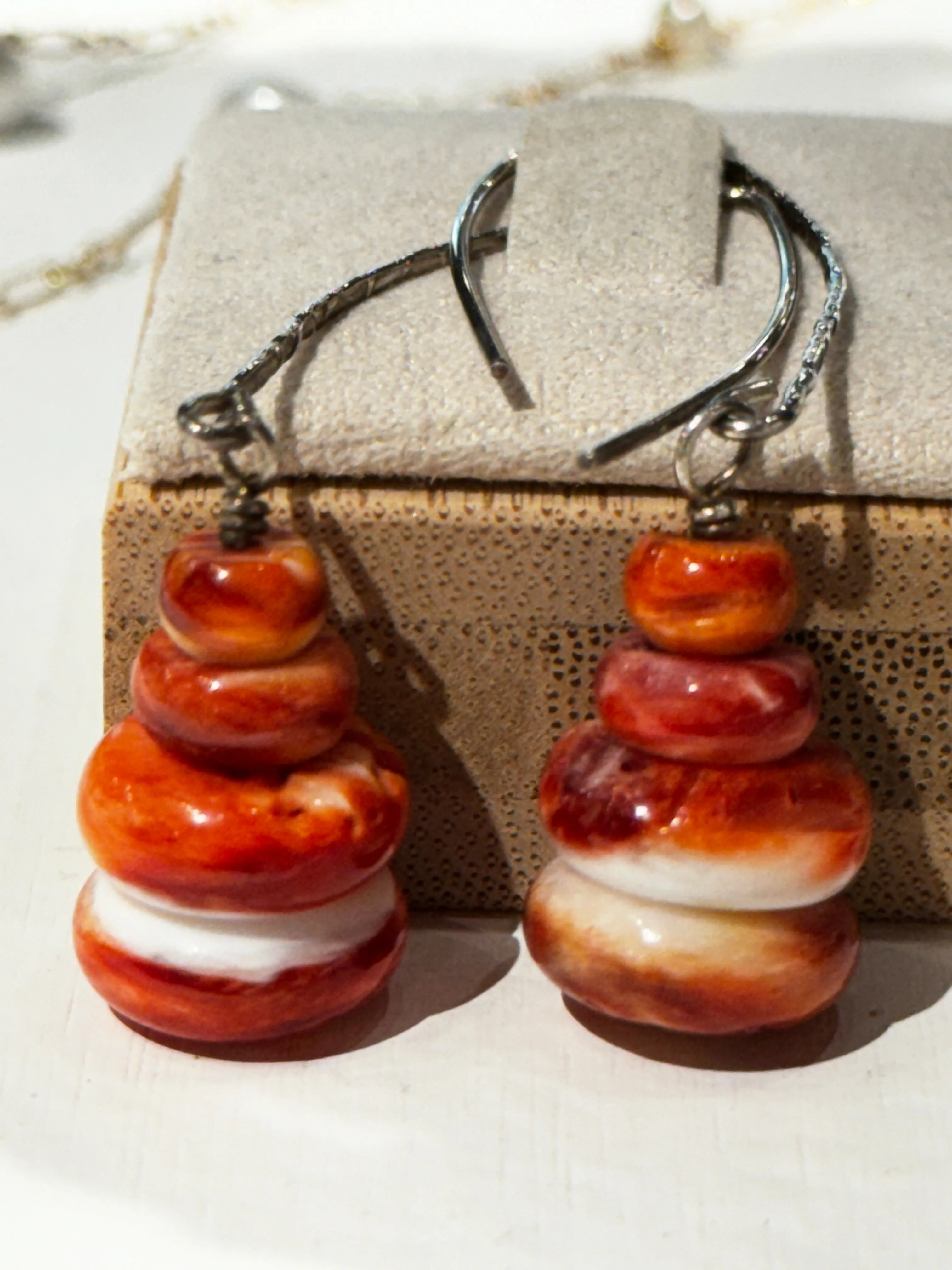 Coral, Pearl & Turquoise Earrings
