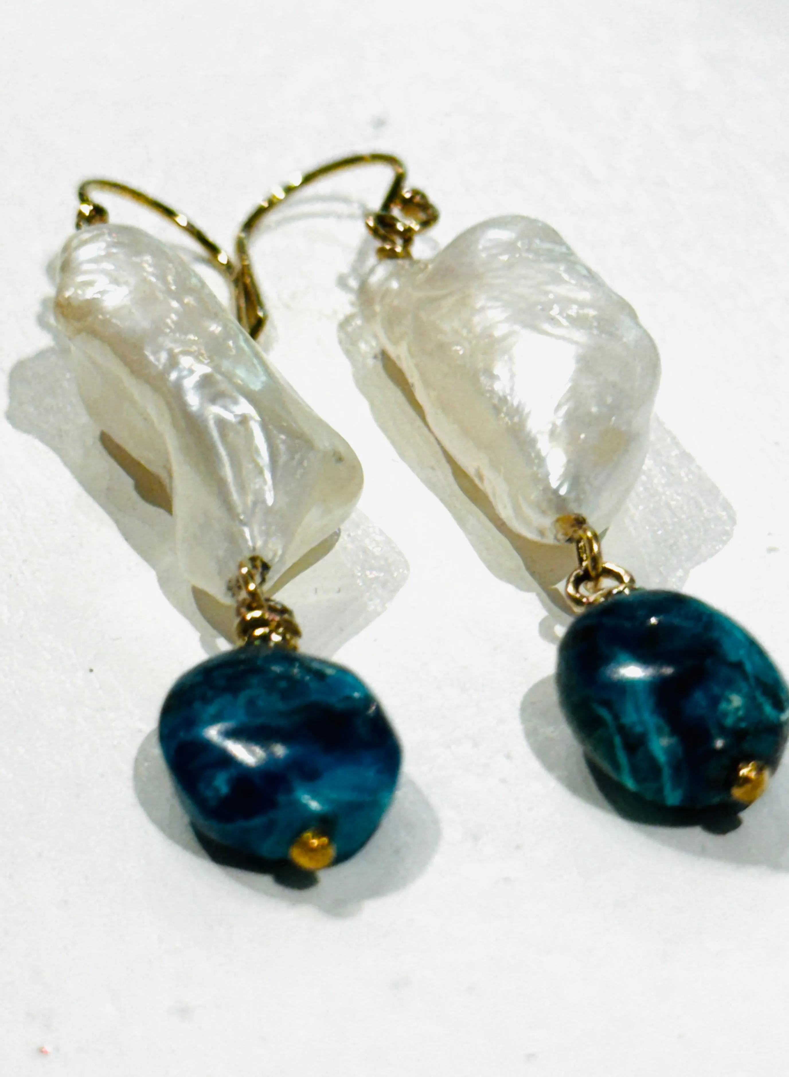 Coral, Pearl & Turquoise Earrings