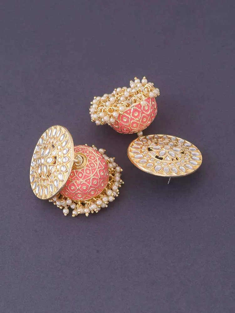 Coral Raisa Jhumkis