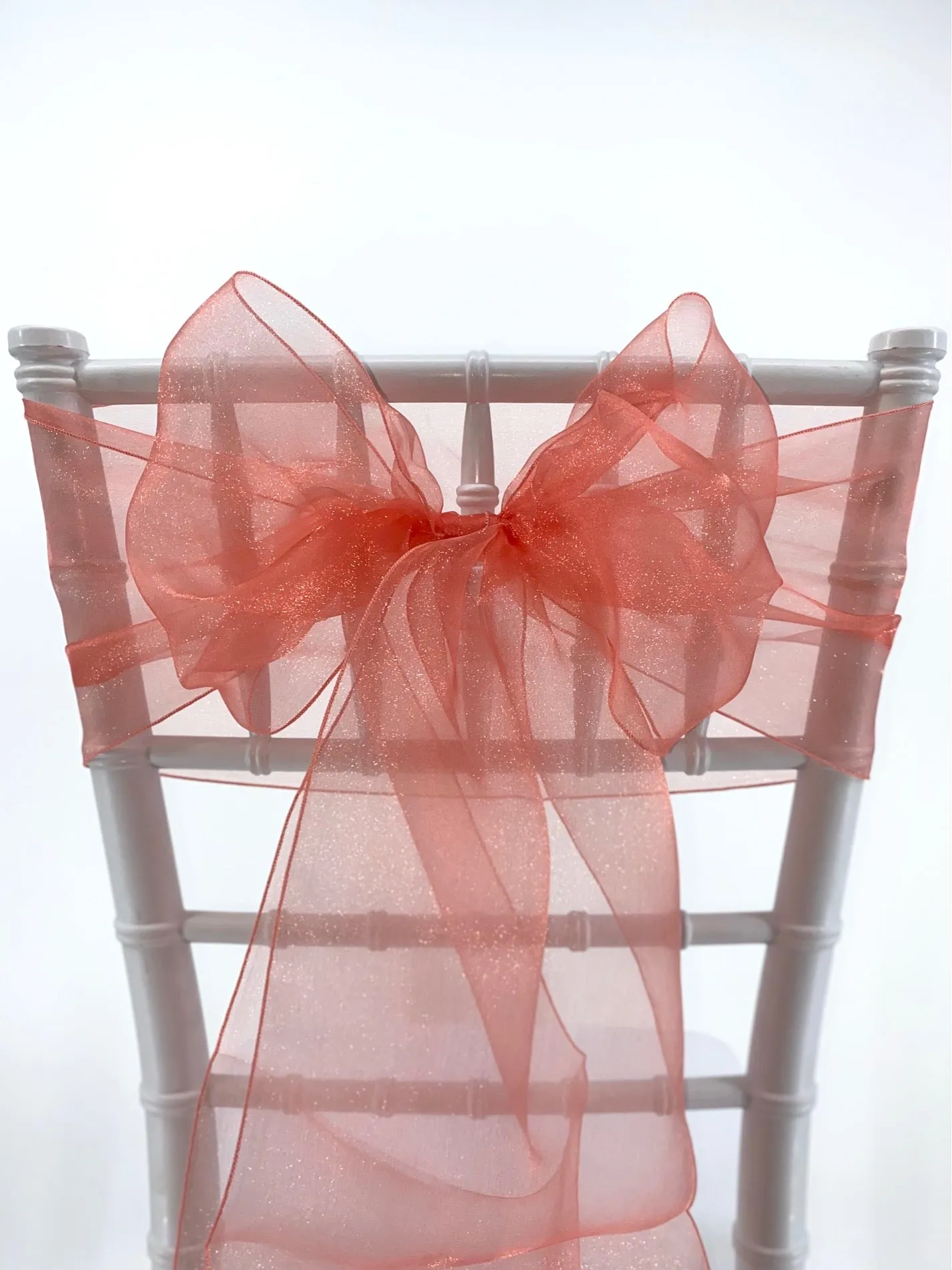 Coral Sparkle Organza Sashes