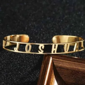Custom Name Bangle, Personalized Name Bracelet, Customize Your Bracelet, Custom Any Name, Bracelet, Name Gift Jewelry - Gold Silver Rose