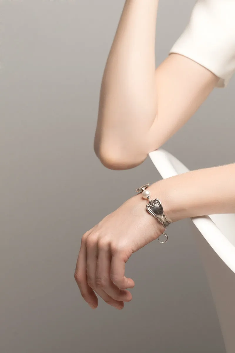 Daphne Sterling Silver Bracelet with Crystal Pearl