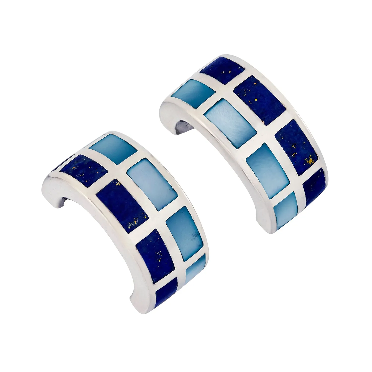 Dash Gemstone Sterling Silver Huggie Earrings