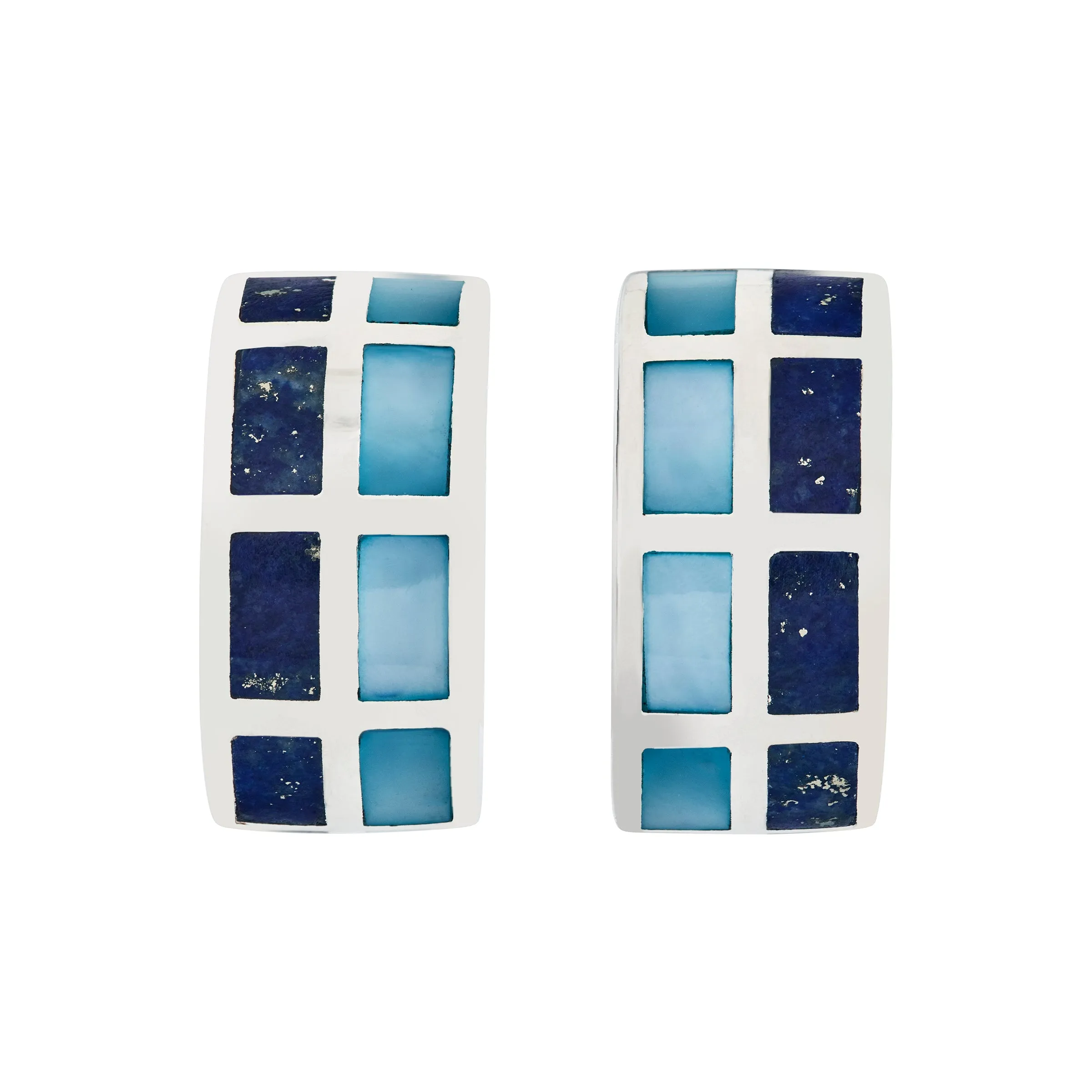 Dash Gemstone Sterling Silver Huggie Earrings