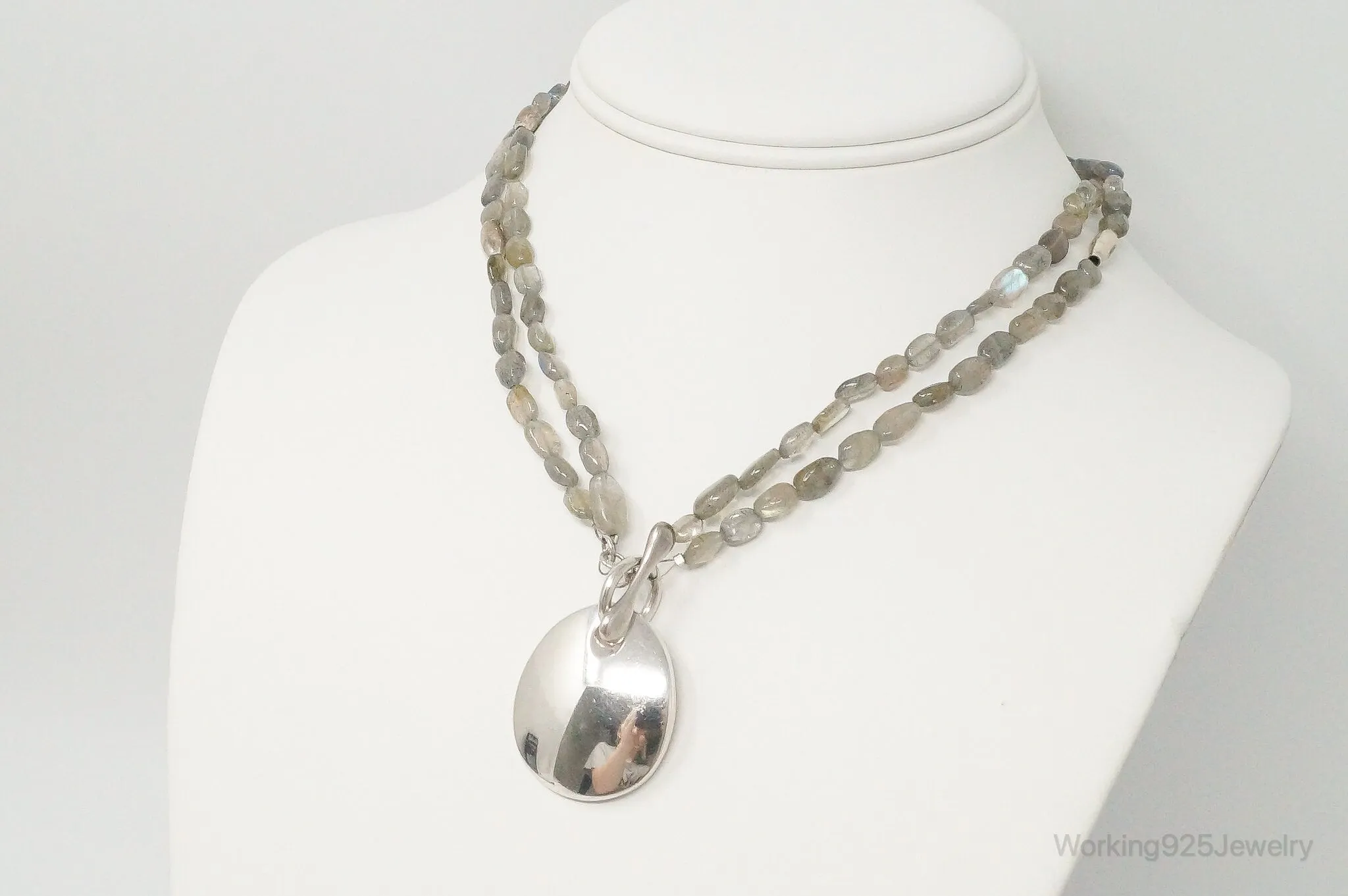 Designer RLM Studios Robert Lee Morris Labradorite Sterling Silver Necklace