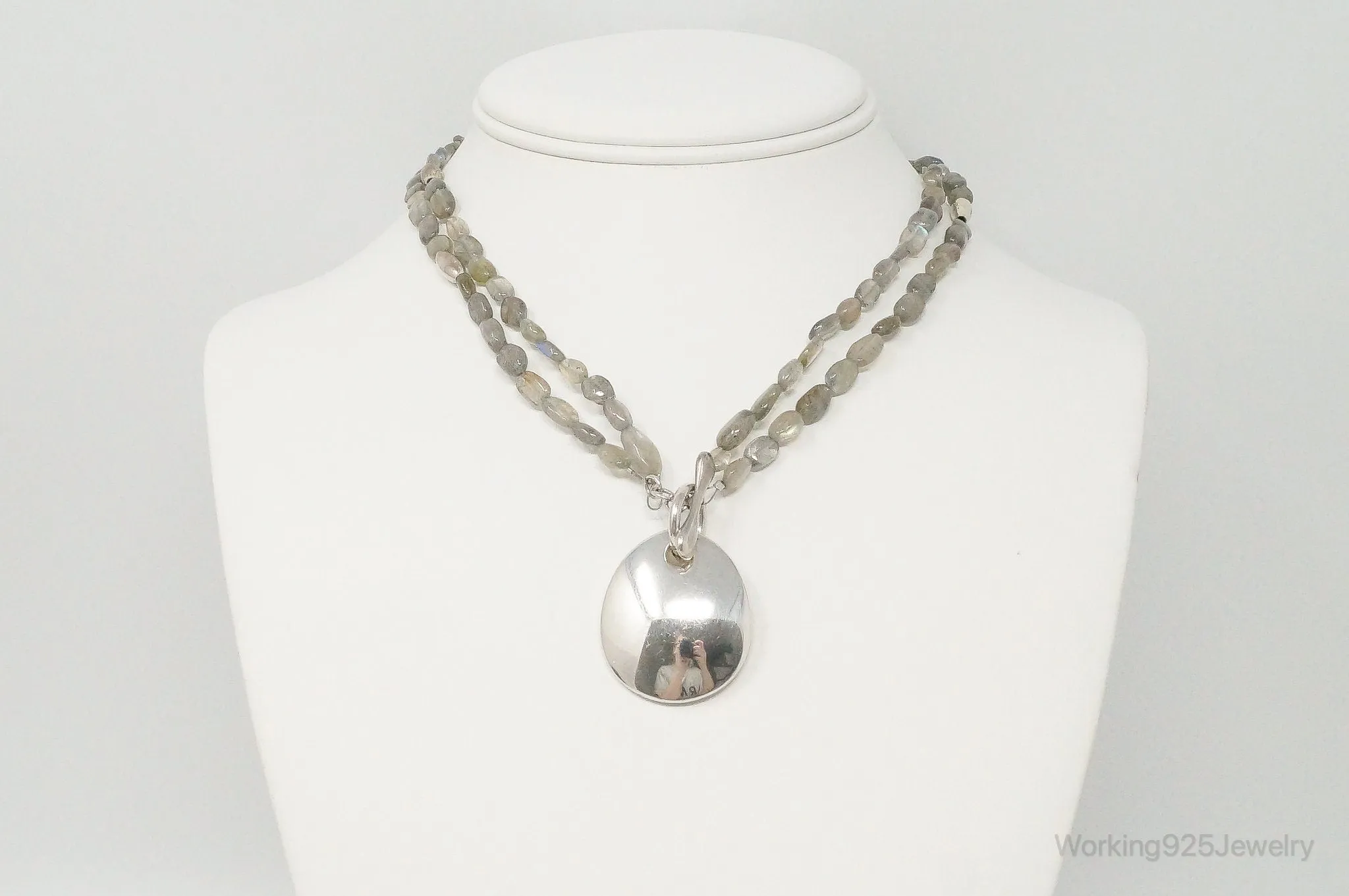 Designer RLM Studios Robert Lee Morris Labradorite Sterling Silver Necklace