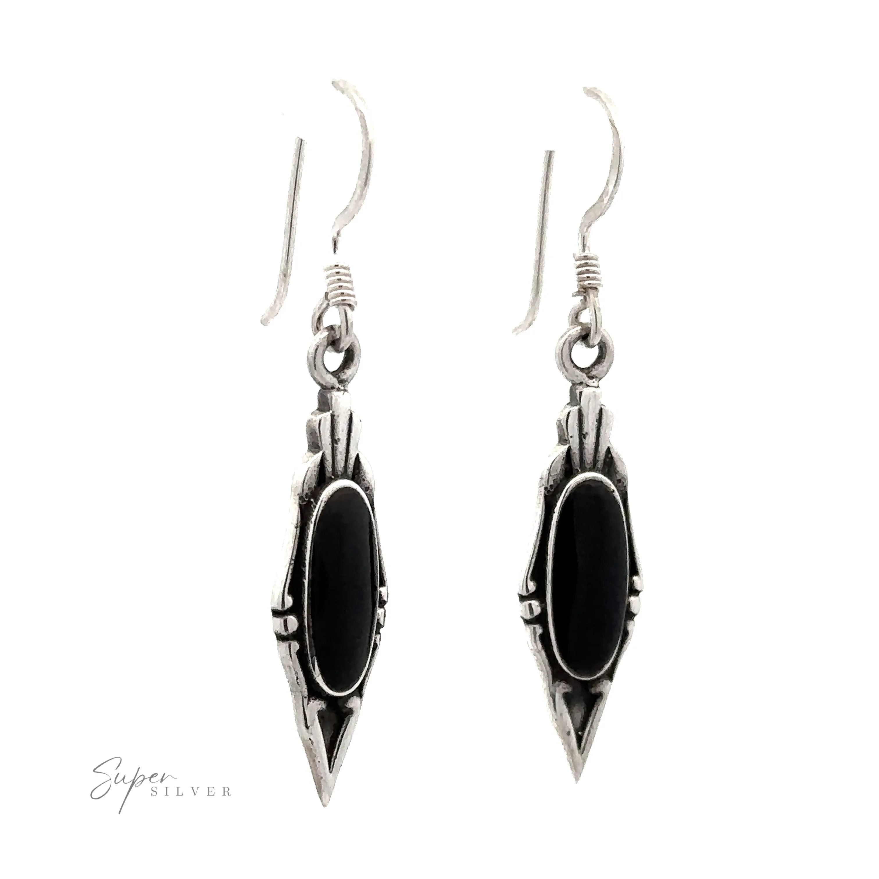Elegant Inlaid Earrings with Oval Stone