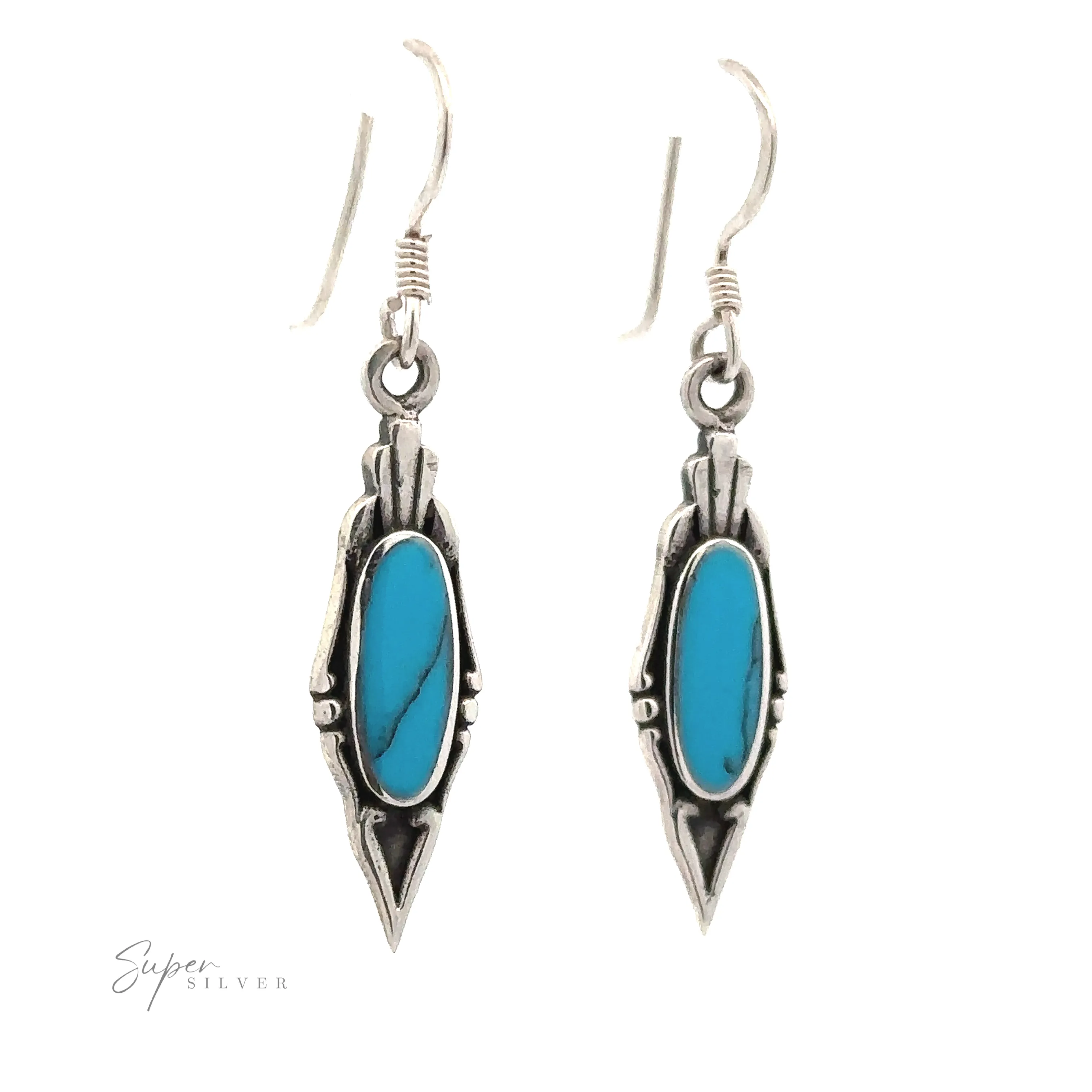 Elegant Inlaid Earrings with Oval Stone