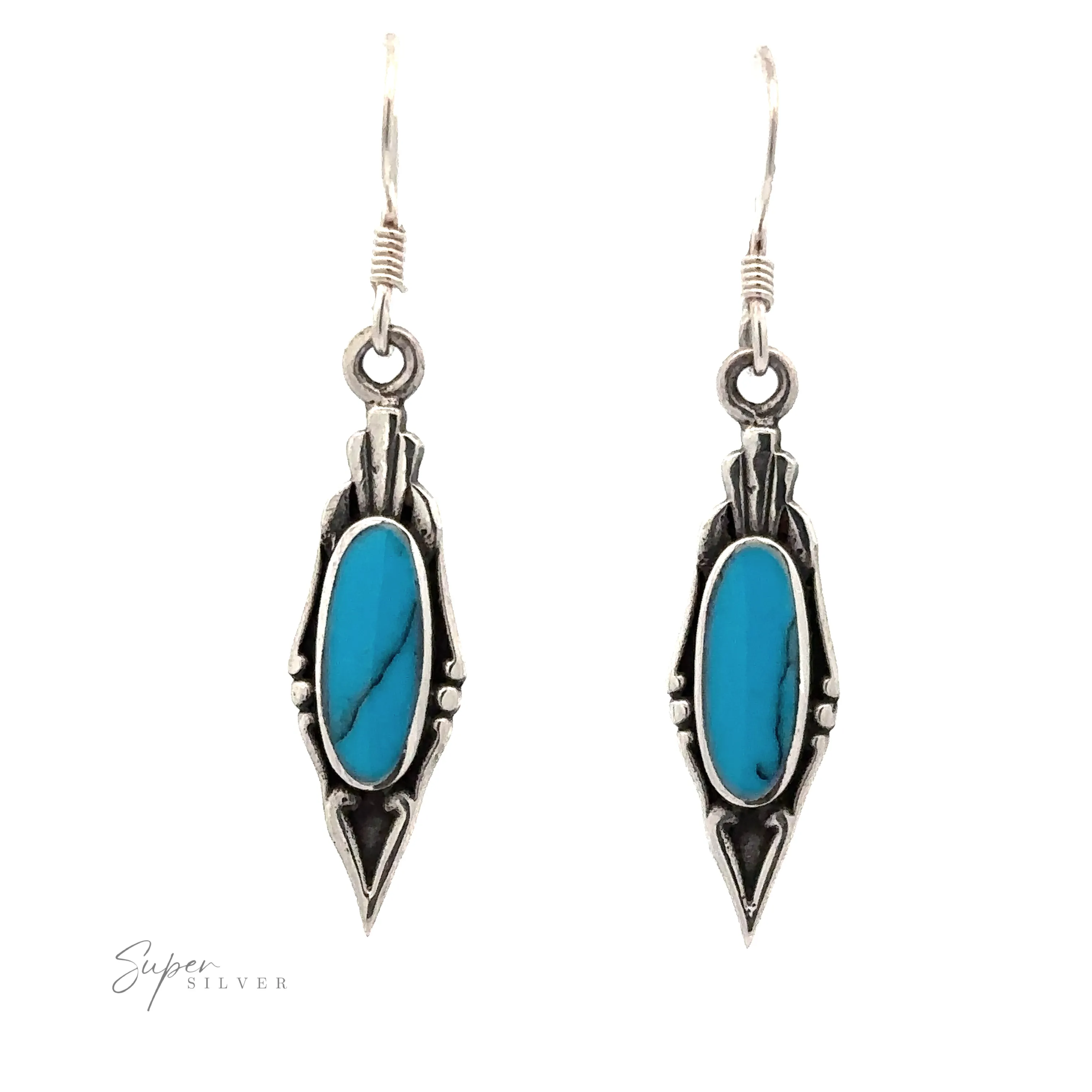 Elegant Inlaid Earrings with Oval Stone