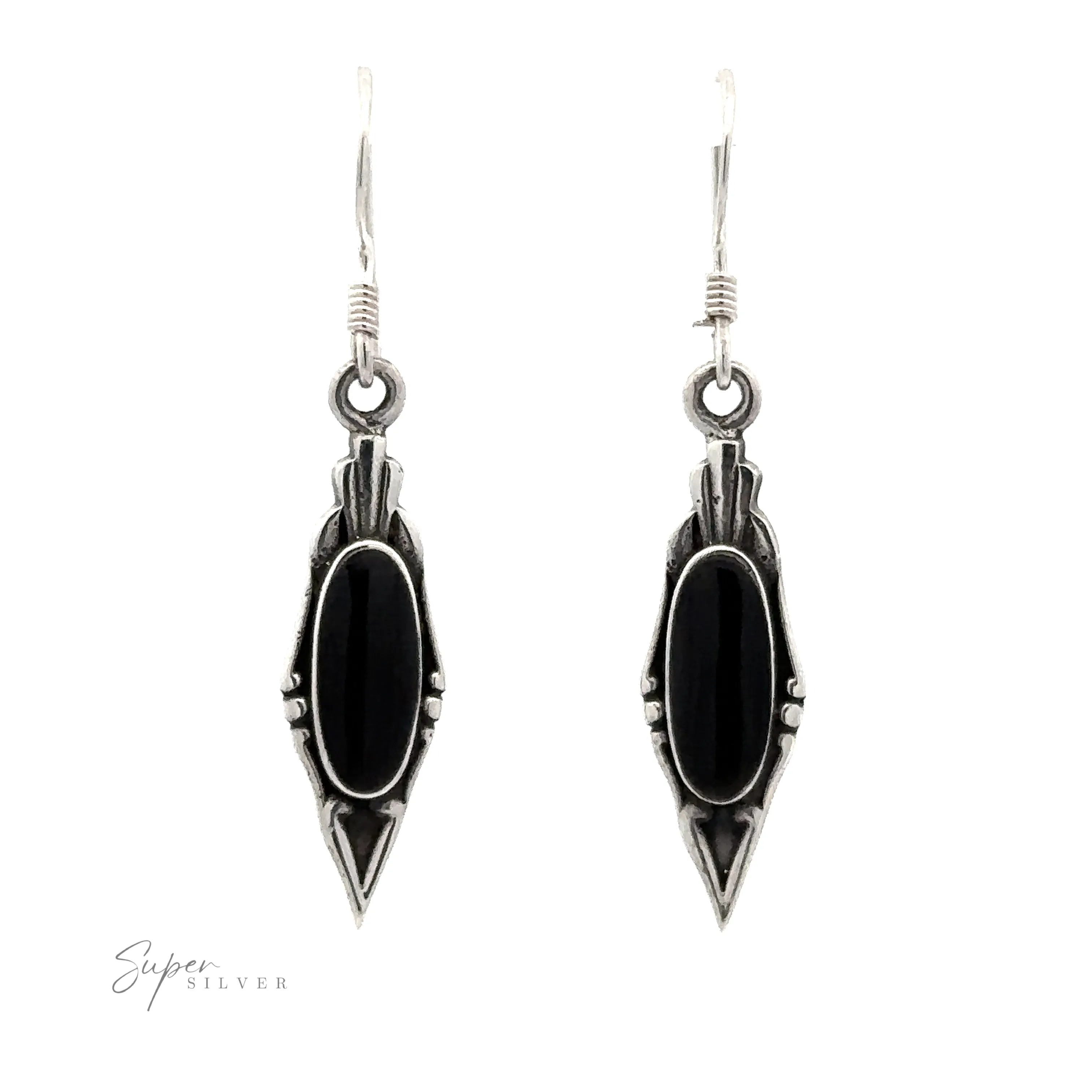 Elegant Inlaid Earrings with Oval Stone