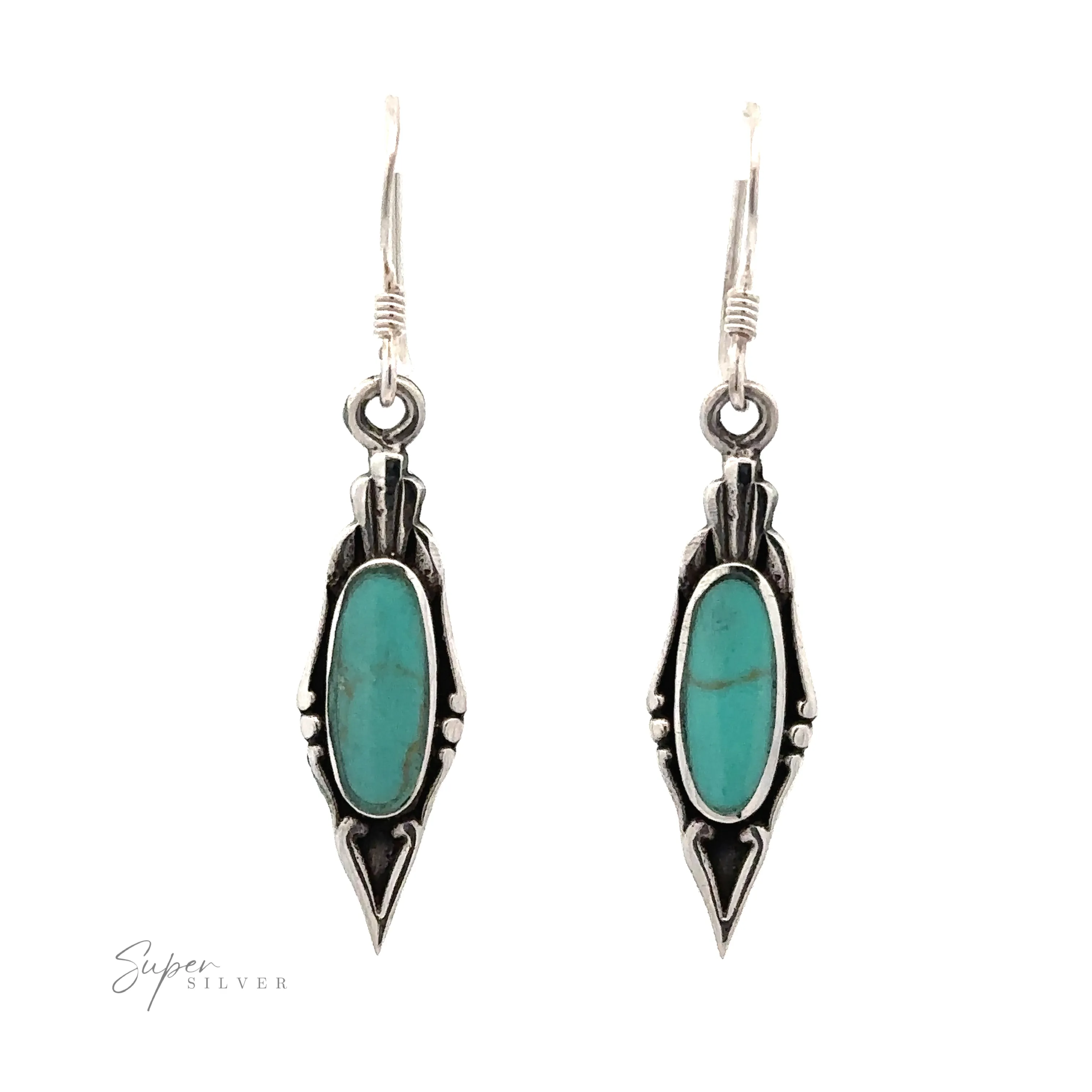 Elegant Inlaid Earrings with Oval Stone