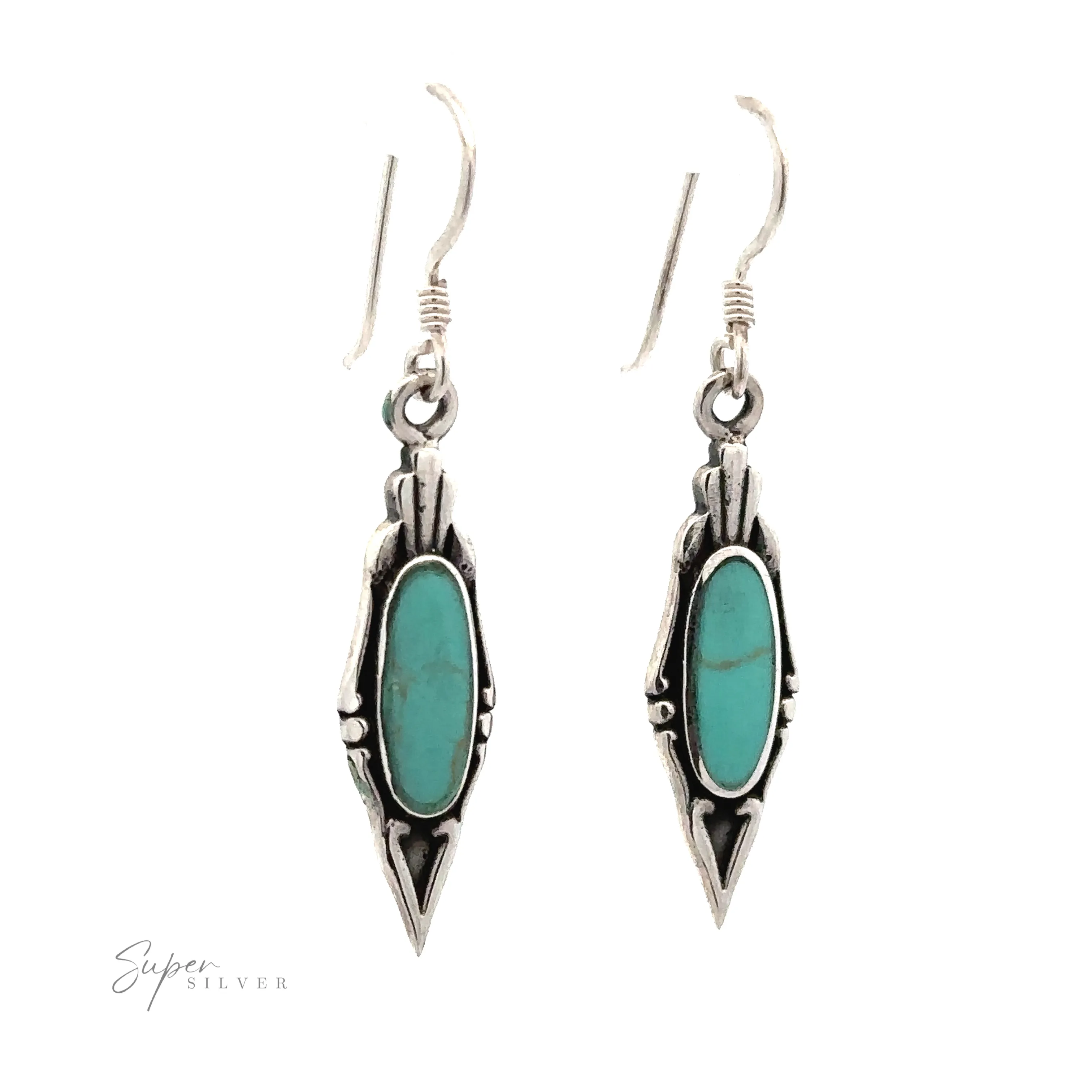 Elegant Inlaid Earrings with Oval Stone
