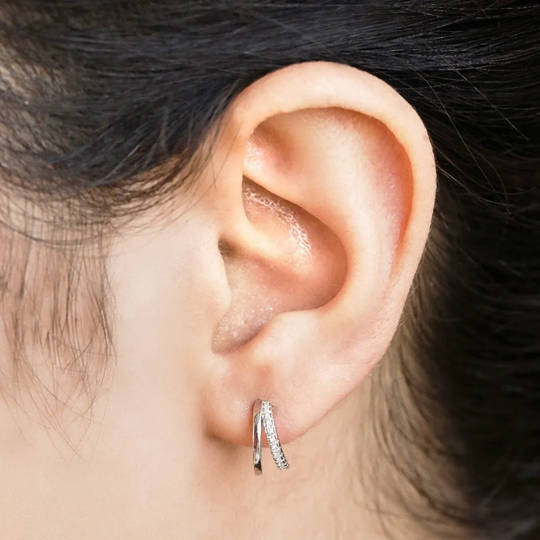 Elegant Rhodium CZ Elegance 925 Sterling Silver Earrings