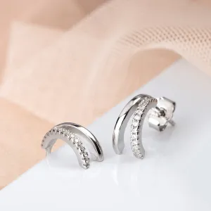 Elegant Rhodium CZ Elegance 925 Sterling Silver Earrings