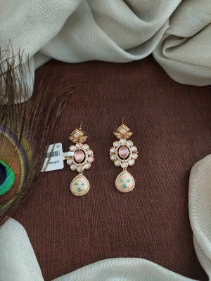 Enchanting Elegance Gold Plated Meenakari Kundan Earrings