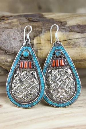 Endless Knot Traditional Tibetan Style Earrings