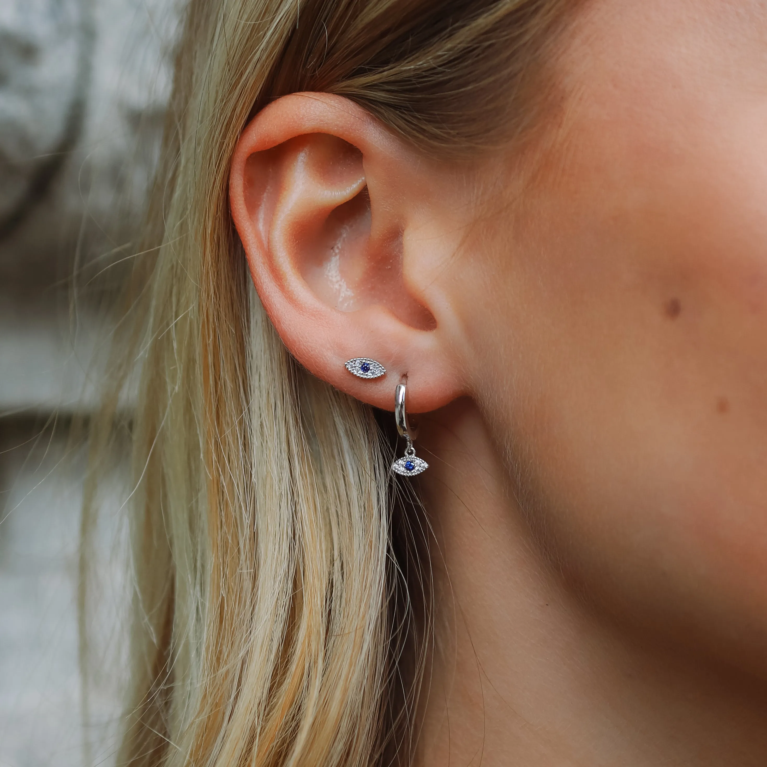 Evil Eye Earring Gift Set | Huggie Hoops & Stud Earrings | 925 Sterling Silver