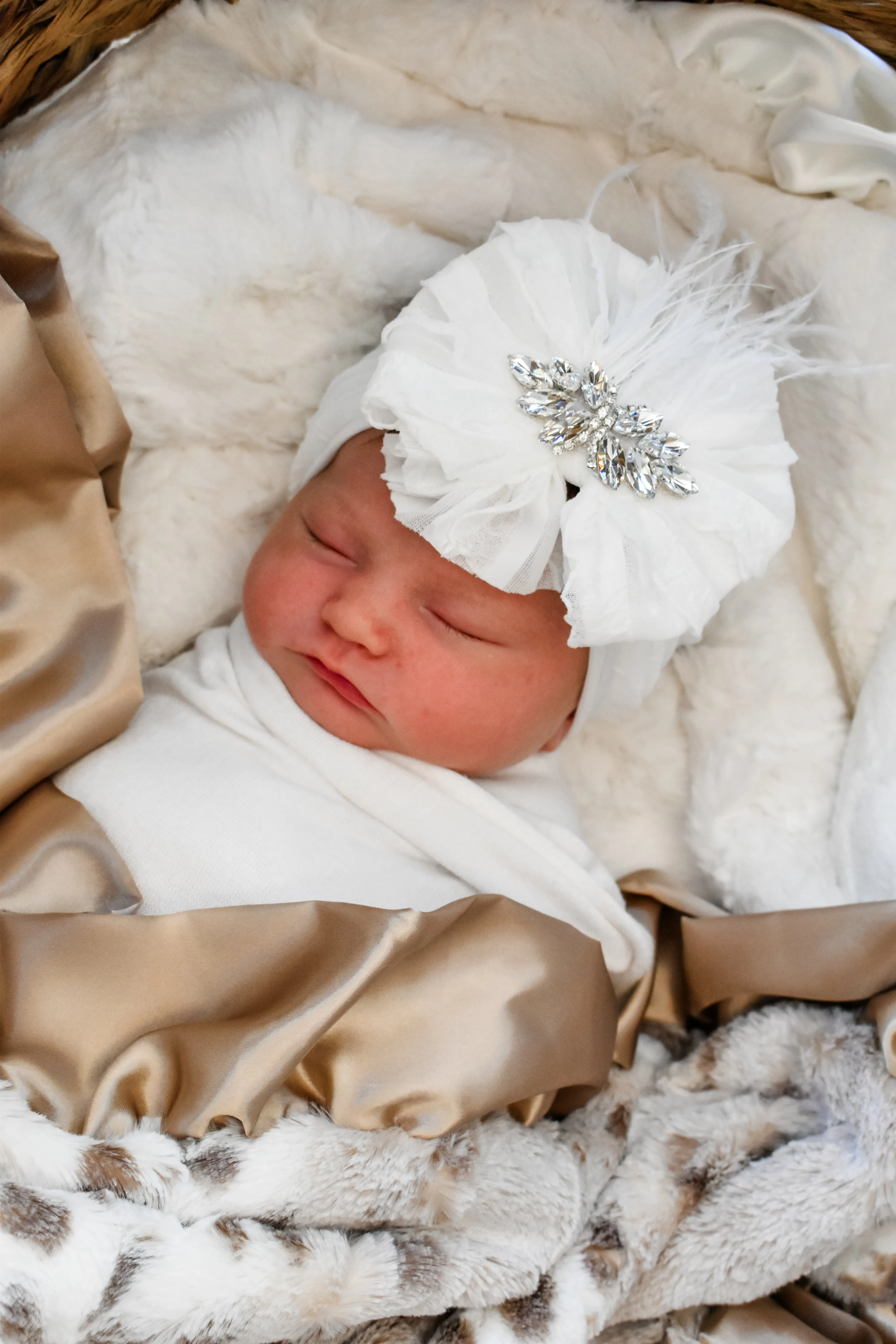 Fancy Feather Ruffled Headband