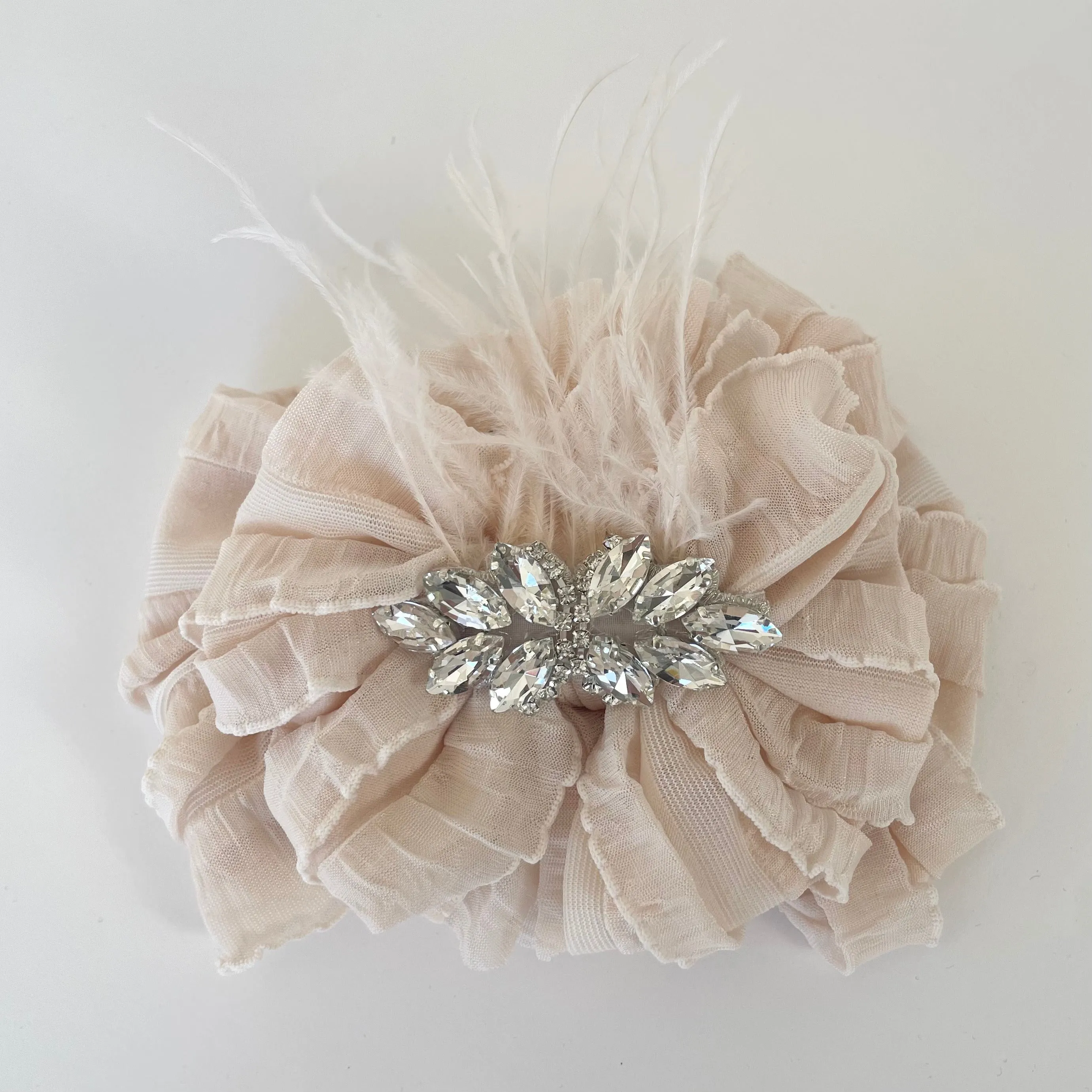 Fancy Feather Ruffled Headband