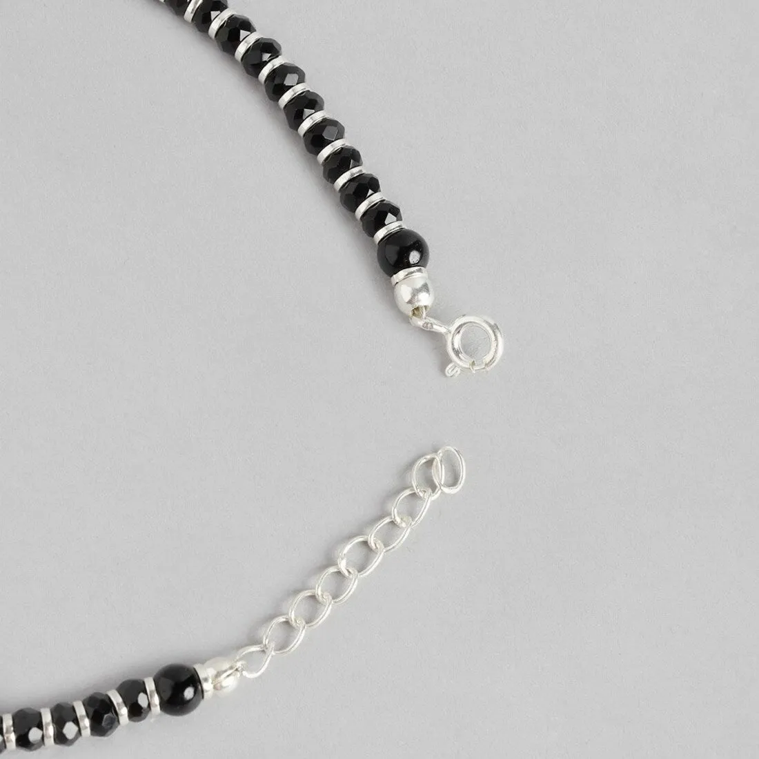 Fiery Elegance Rhodium Plated 925 Sterling Silver Anklet