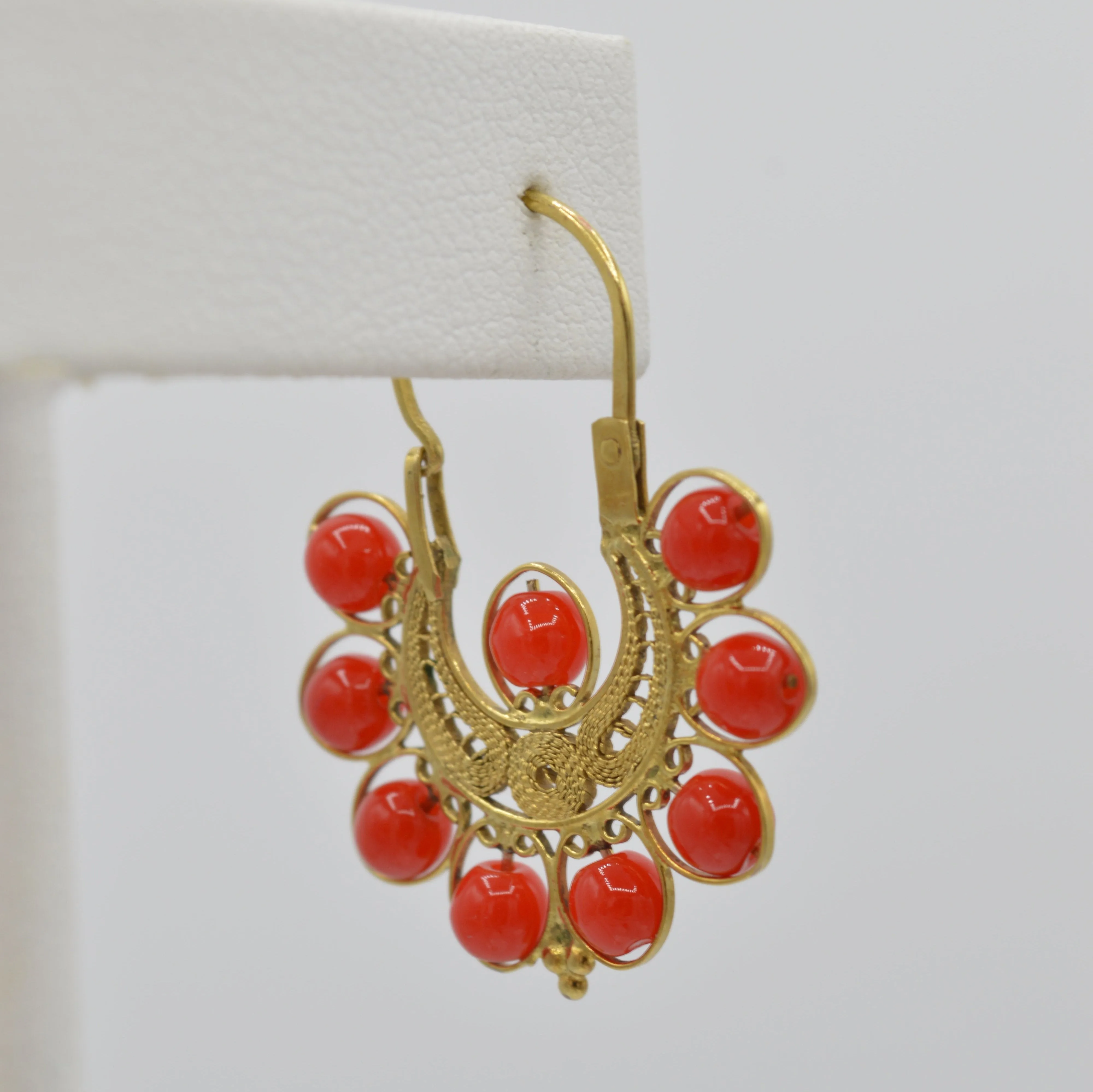 Filagree Coral Earrings