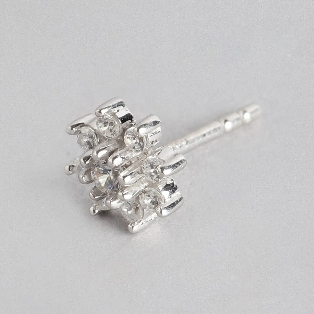 Floral Studs and Hoop 925 Sterling Silver Combo Earring