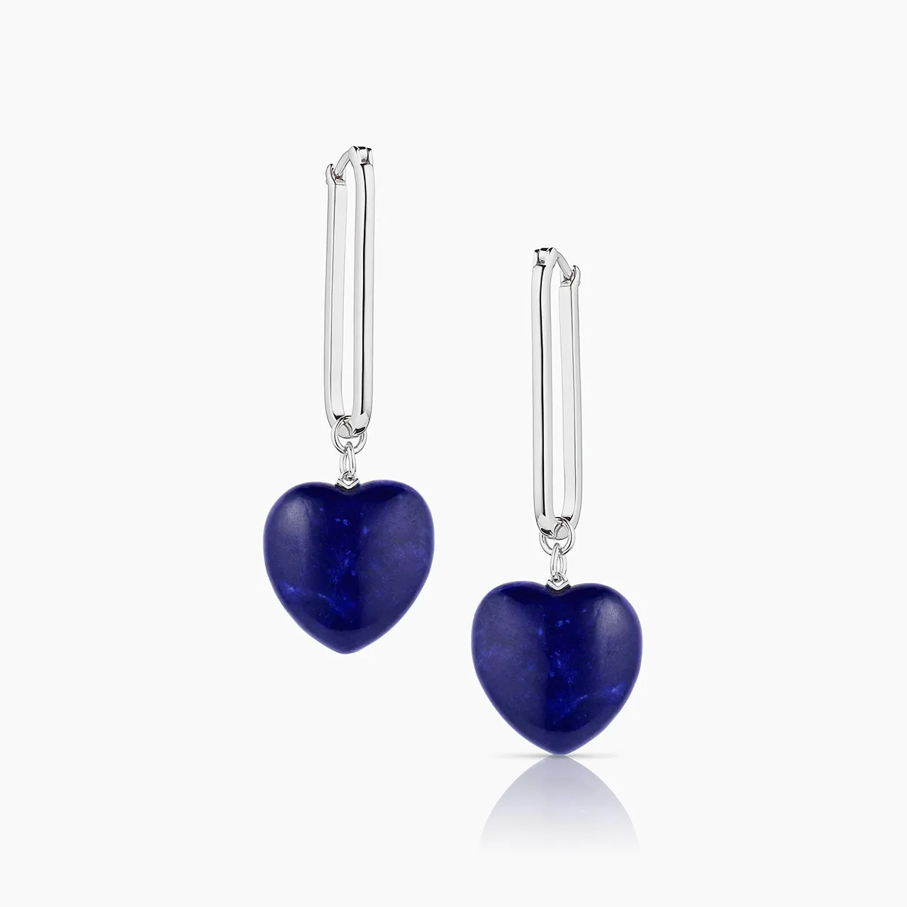 Gemma Lapis Heart Hoop Earrings