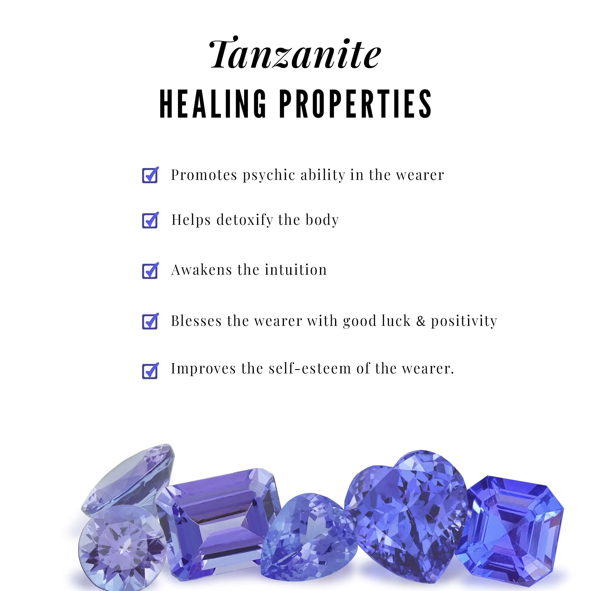 Genuine Tanzanite and Diamond Infinity Pendant Necklace