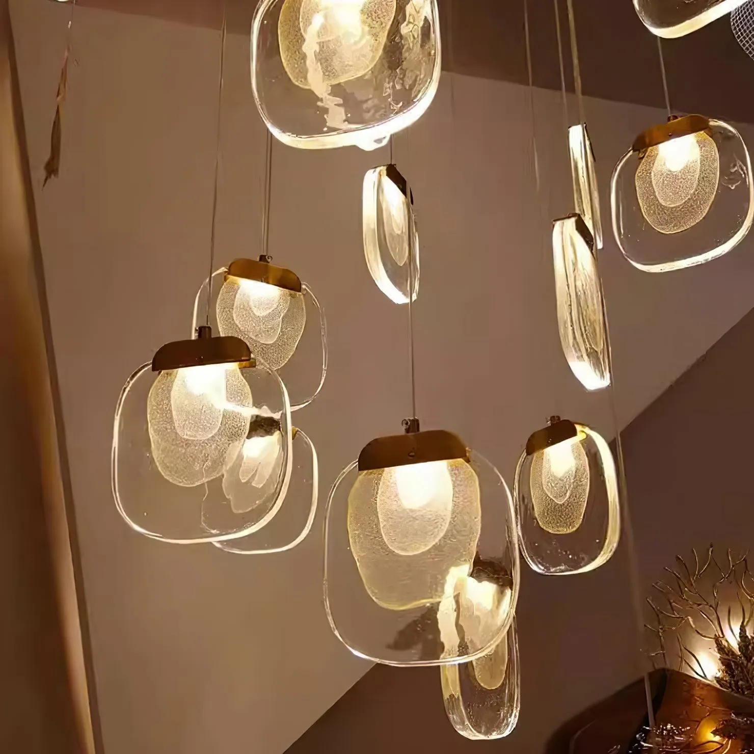 Glass Ripples Plug In Pendant Lamp