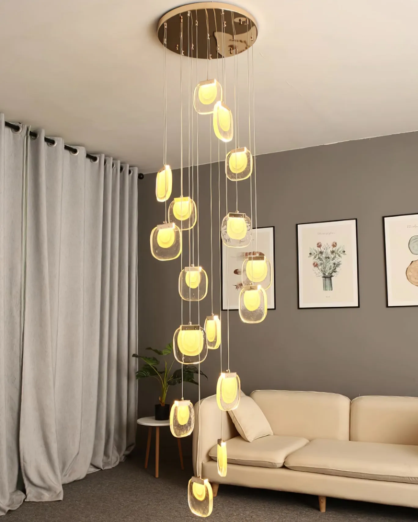 Glass Ripples Plug In Pendant Lamp
