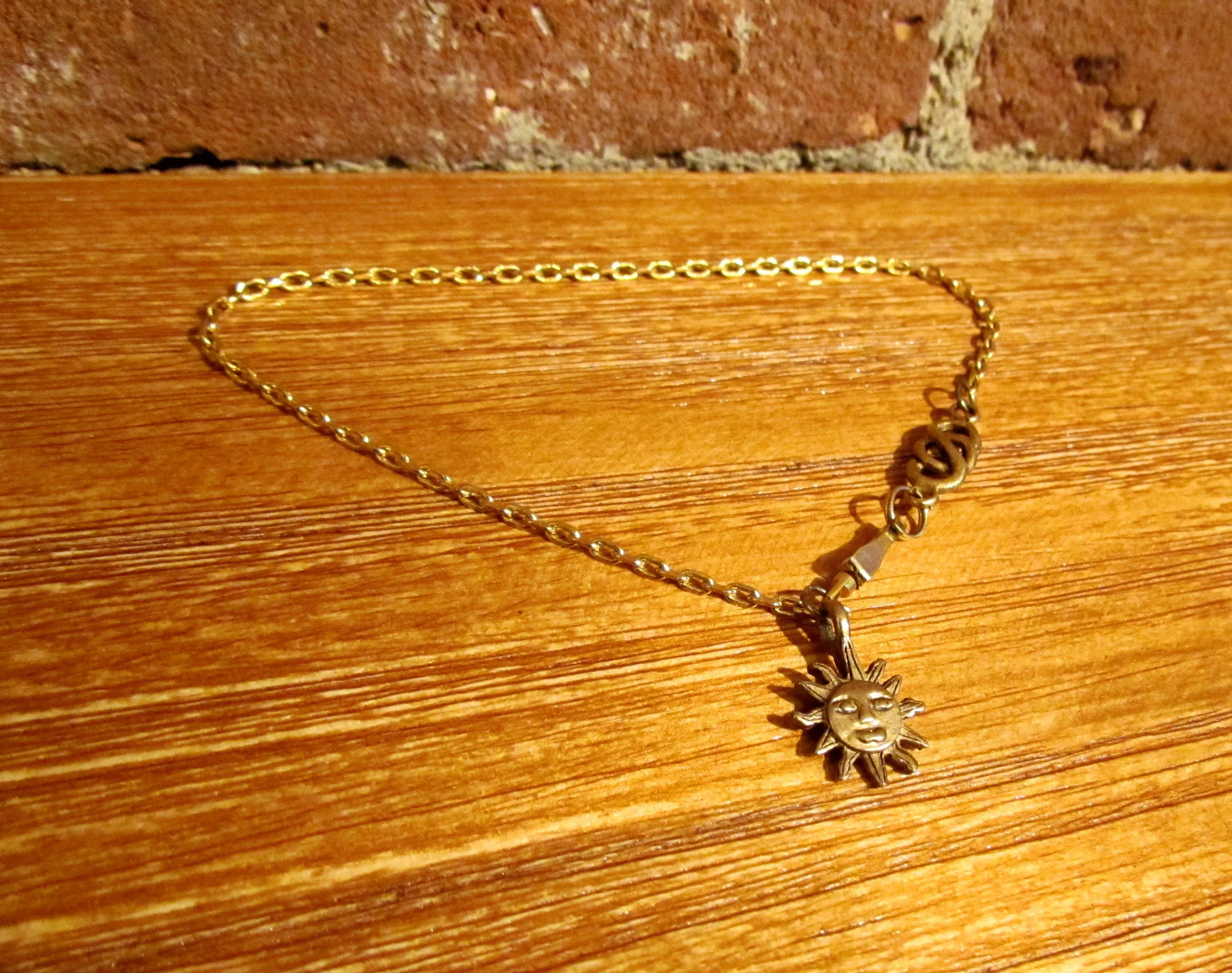 Golden Sun Ankle Bracelet Handmade One Of A Kind Anklet