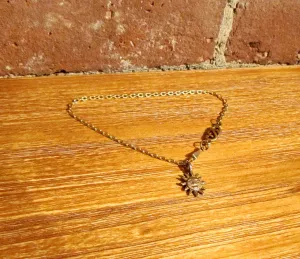 Golden Sun Ankle Bracelet Handmade One Of A Kind Anklet