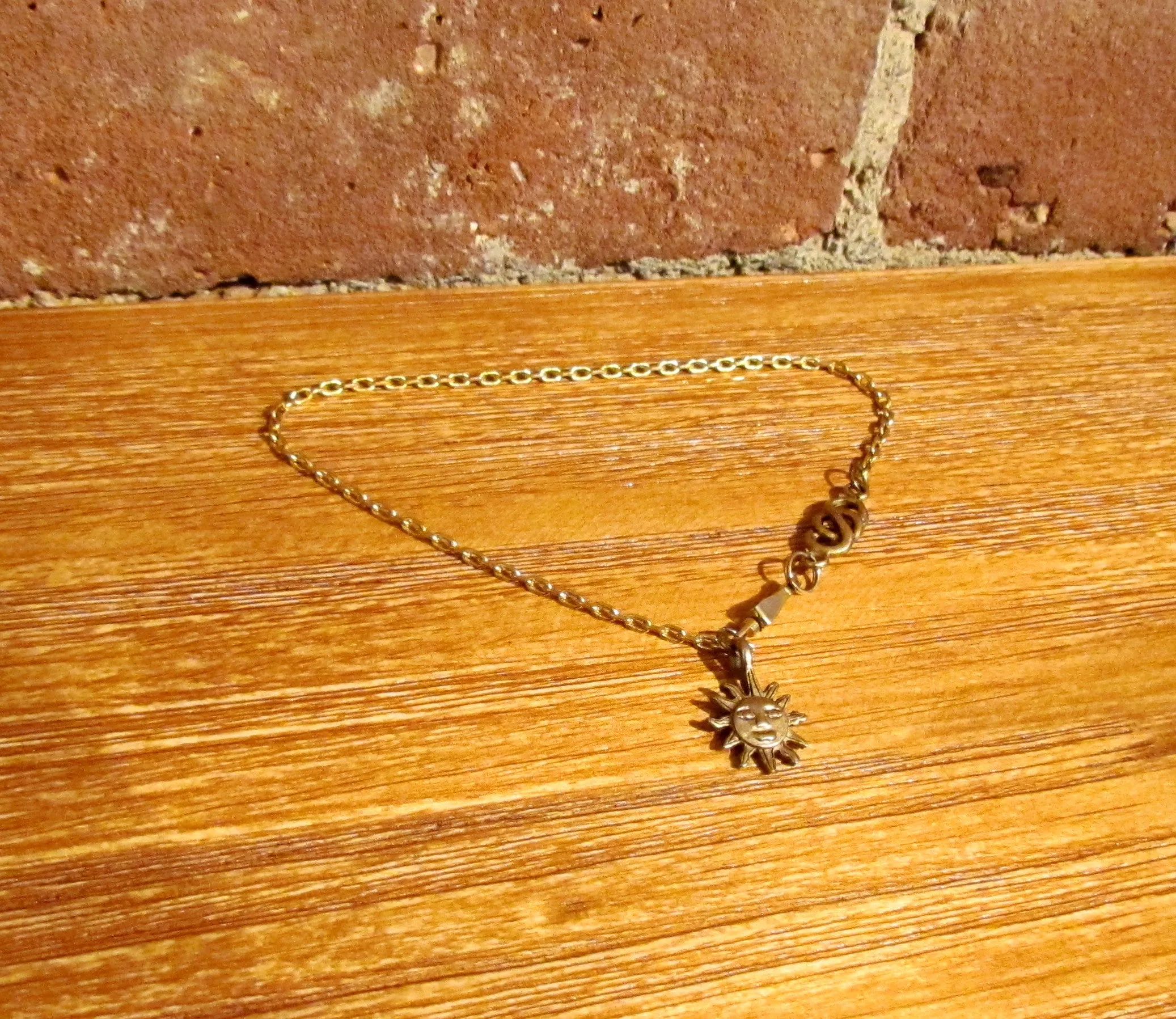 Golden Sun Ankle Bracelet Handmade One Of A Kind Anklet