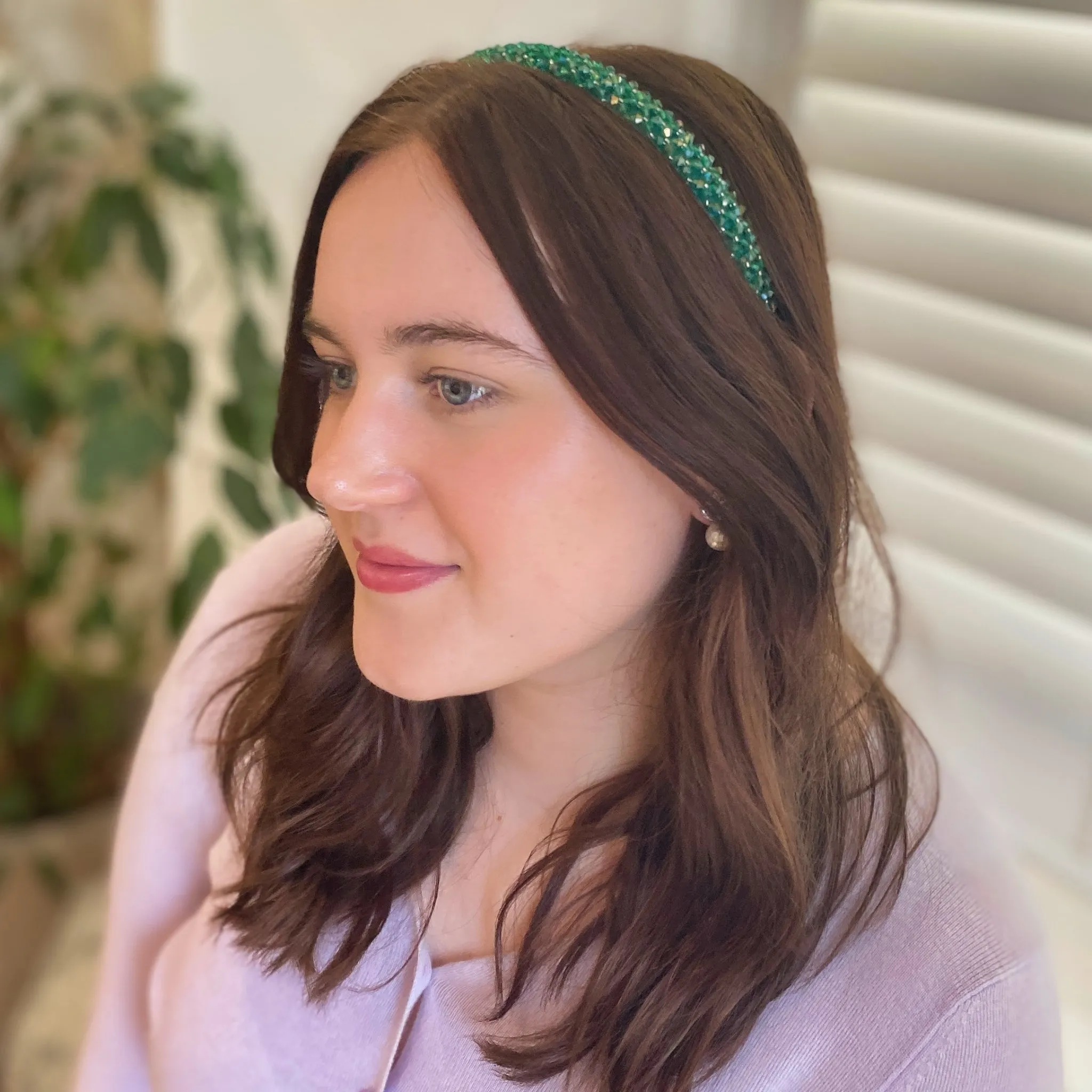 Green Headband Thin Headband Sparkly