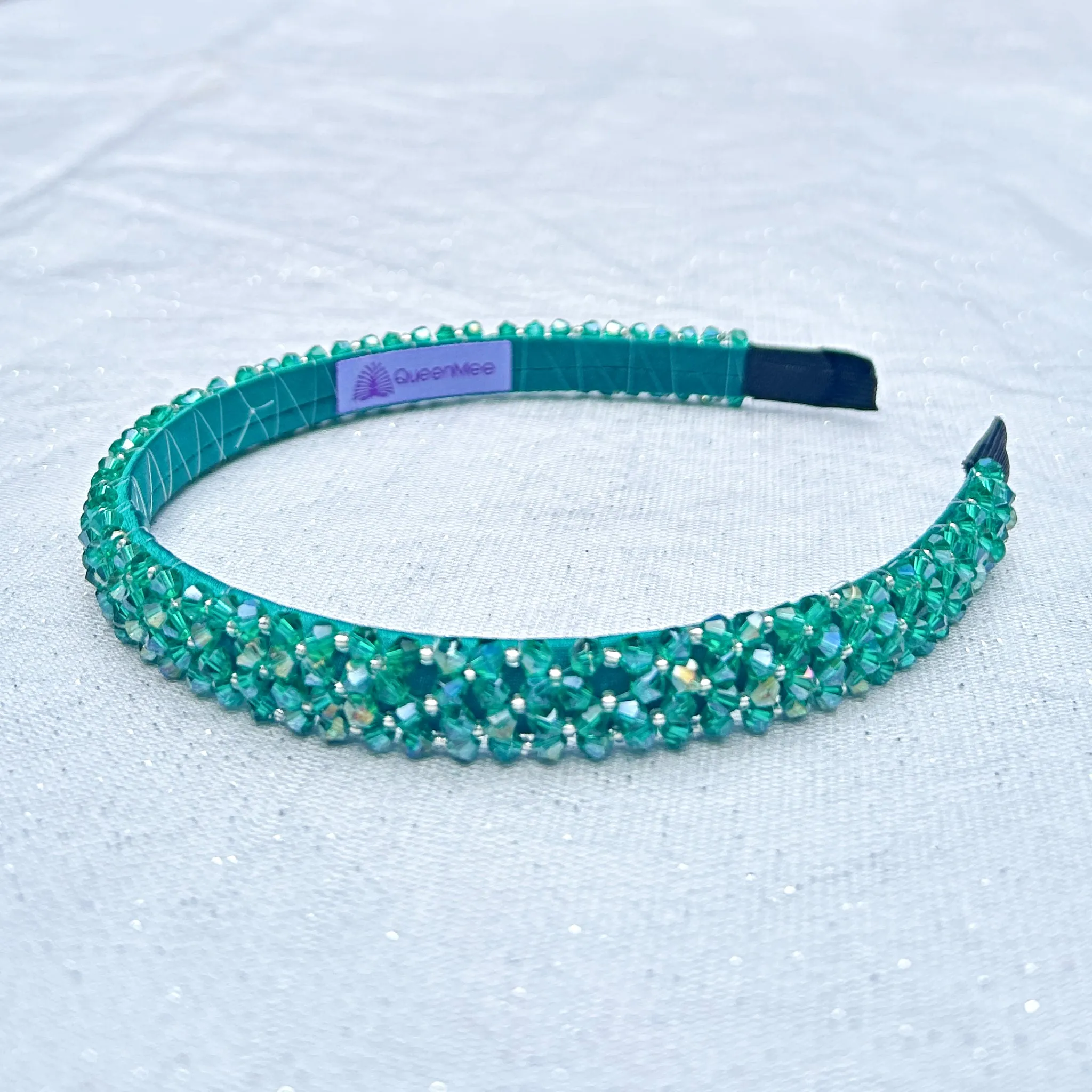Green Headband Thin Headband Sparkly