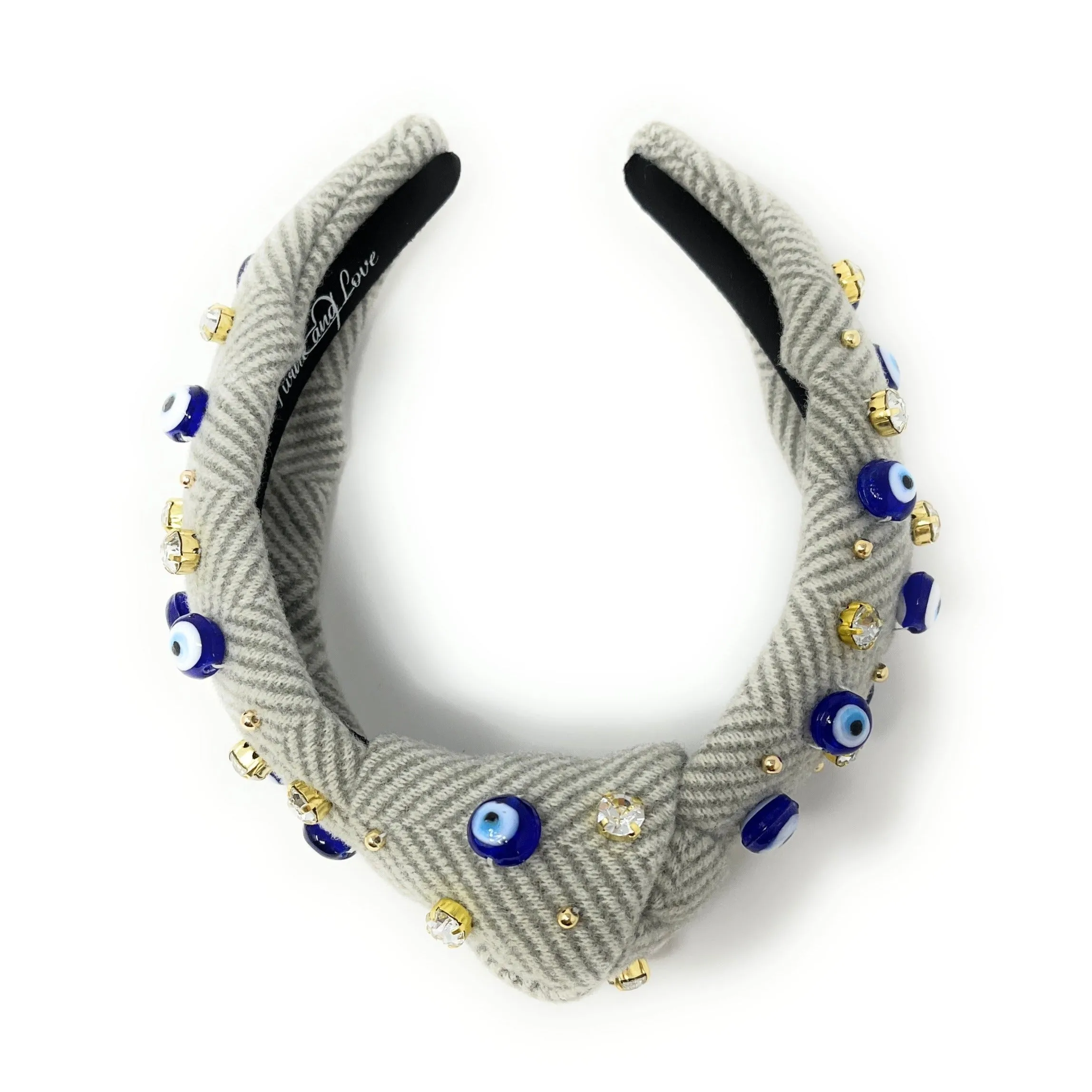 Hand Embellished Evil Eye Knotted Headband