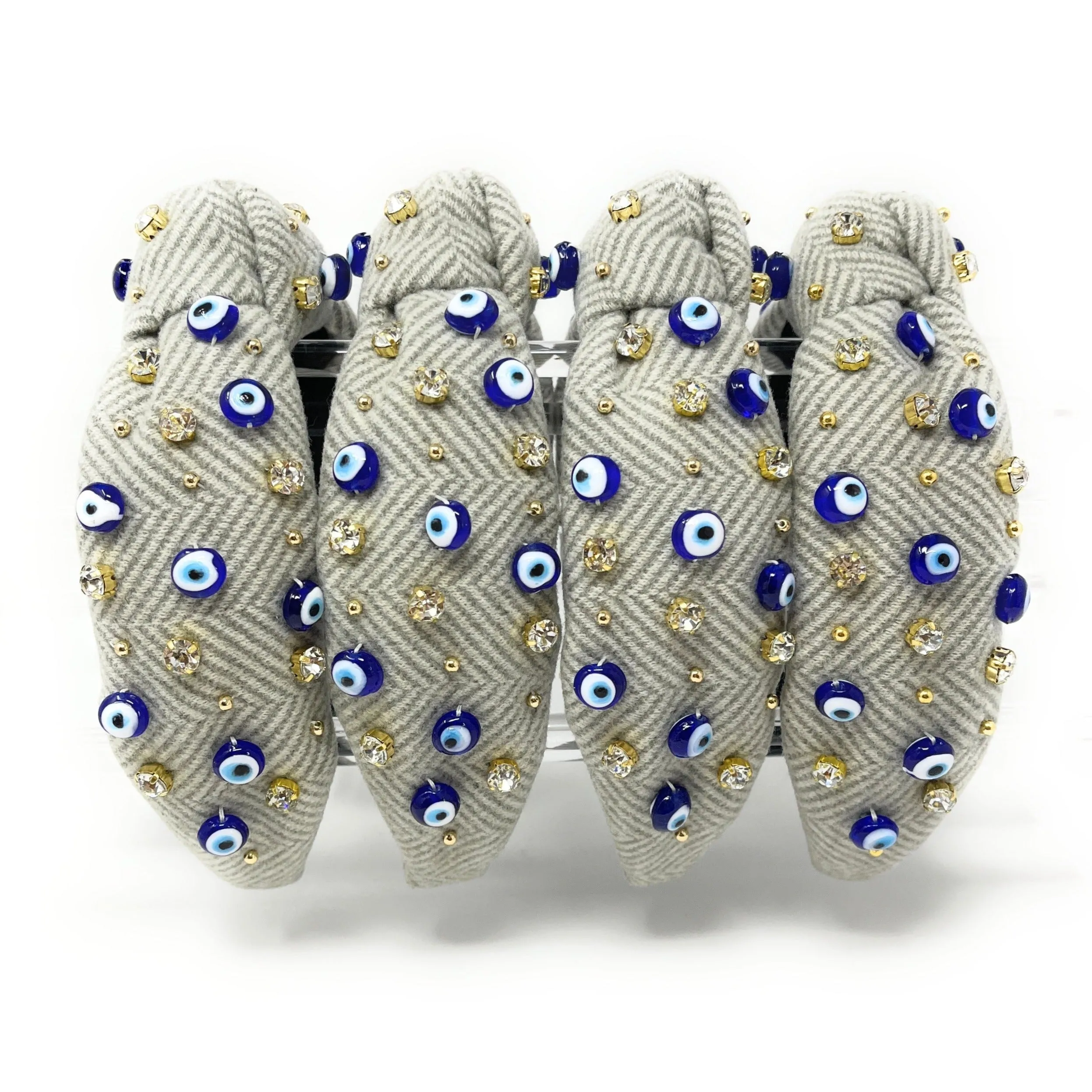 Hand Embellished Evil Eye Knotted Headband