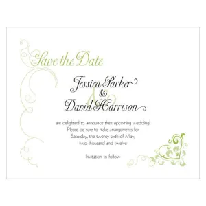 Heart Filigree Save The Date Card Lavender