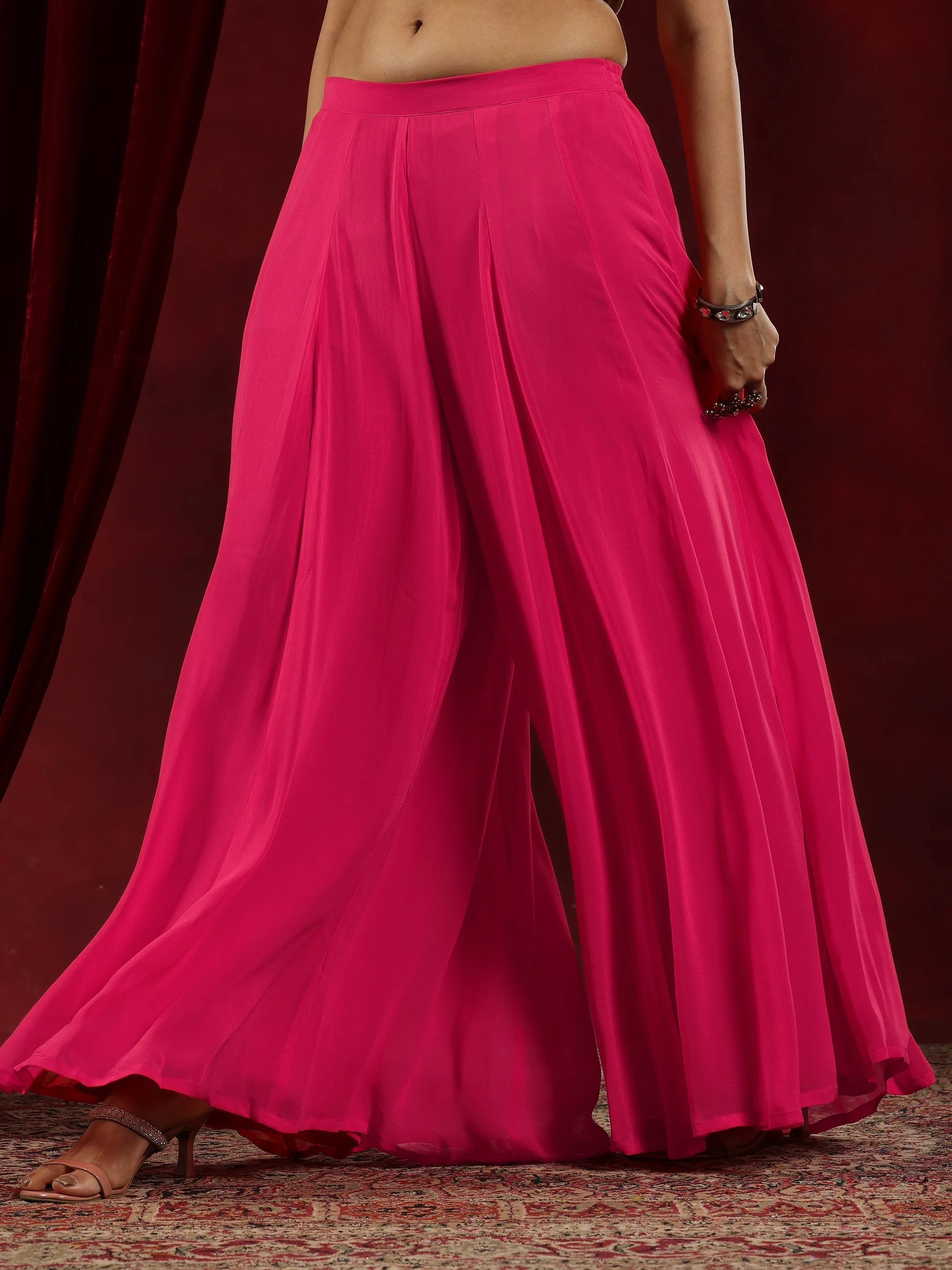 Jashvi Art Coral Embroidered Georgette Straight Suit With Dupatta