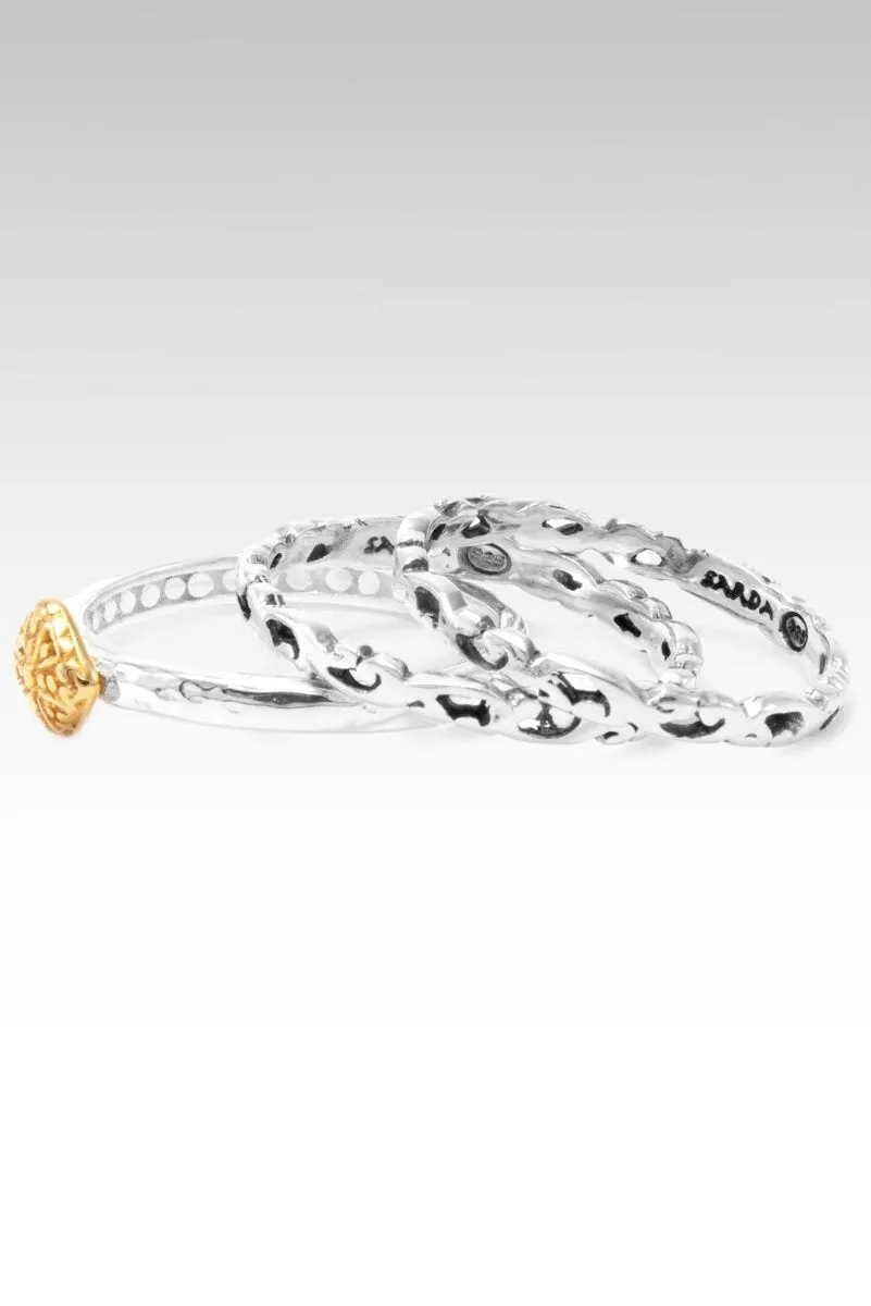 Keep His Commandments Ring Set of 3™ in Janyl Adair & 18K Gold