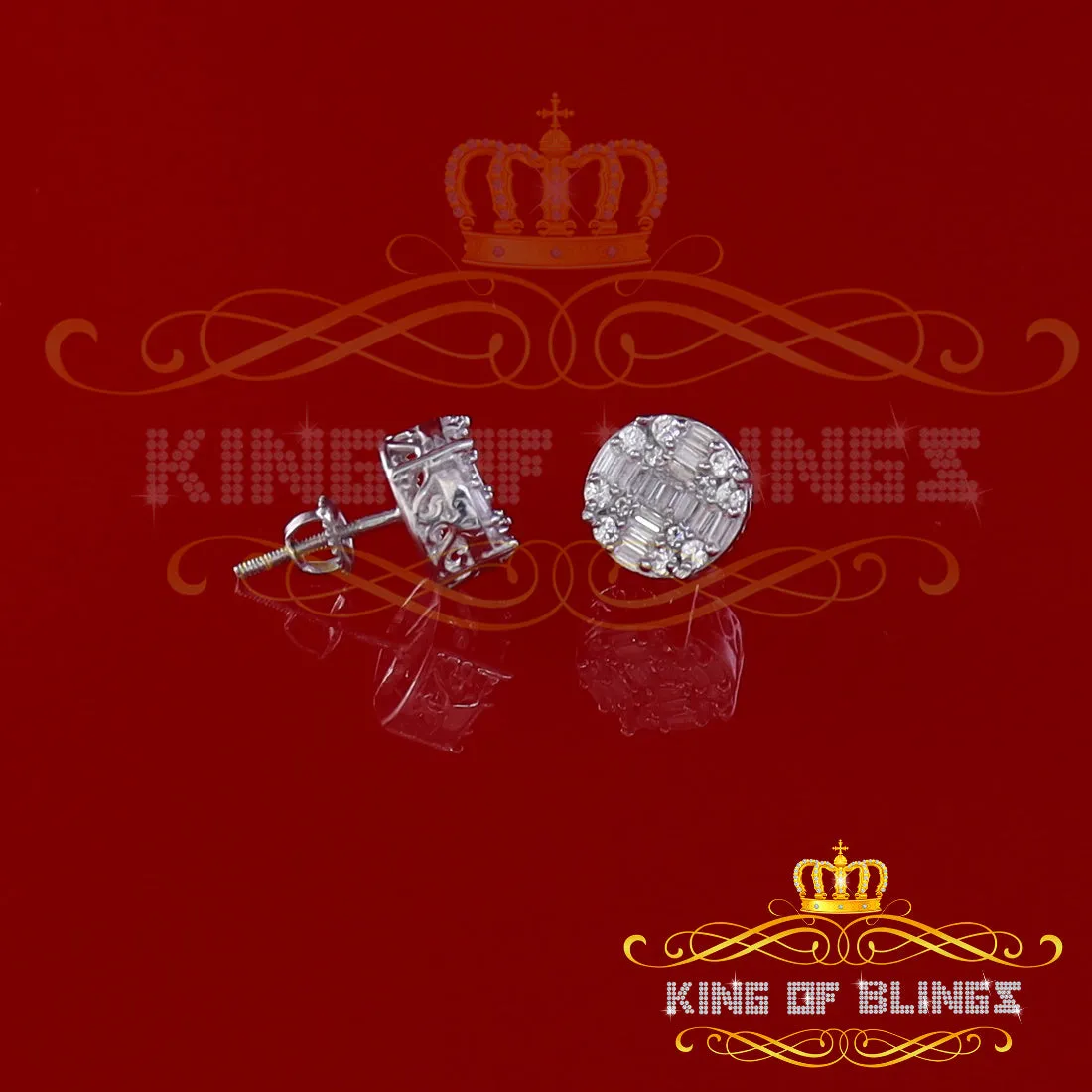 King of Blings- Hip Hop White 925 Silver 1.06ct Cubic Zirconia Women's & Men's style Earrings