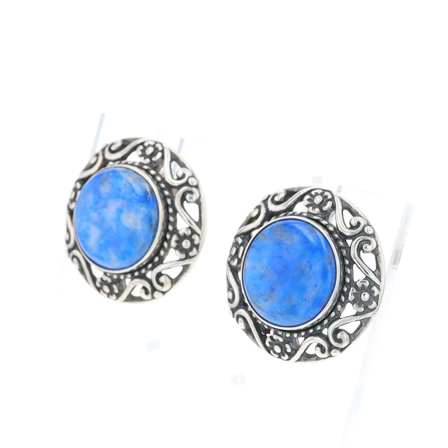 Lapis Floral Filigree Earrings - Relios Jewelry Carolyn Pollack