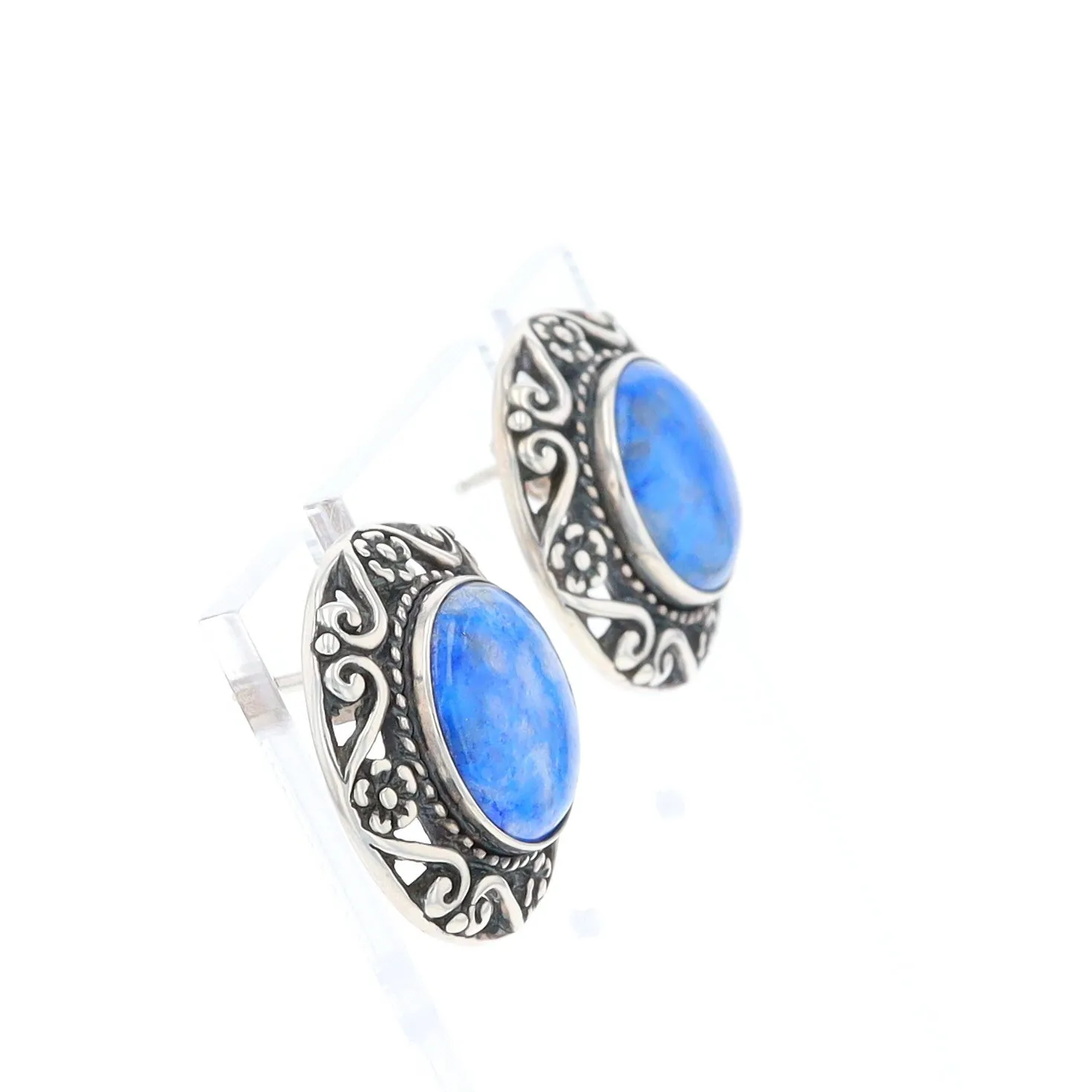 Lapis Floral Filigree Earrings - Relios Jewelry Carolyn Pollack
