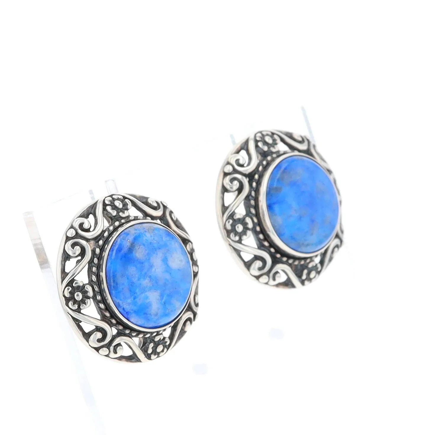 Lapis Floral Filigree Earrings - Relios Jewelry Carolyn Pollack