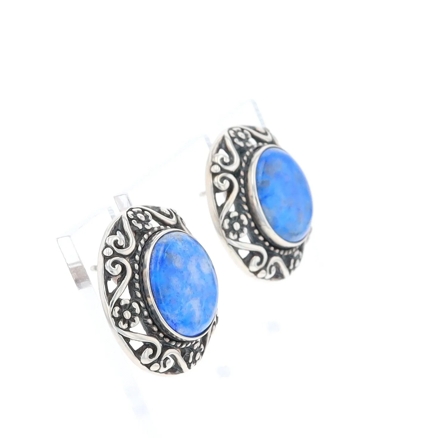 Lapis Floral Filigree Earrings - Relios Jewelry Carolyn Pollack