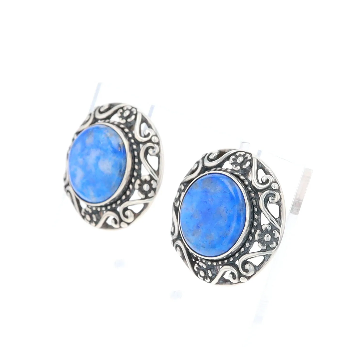 Lapis Floral Filigree Earrings - Relios Jewelry Carolyn Pollack