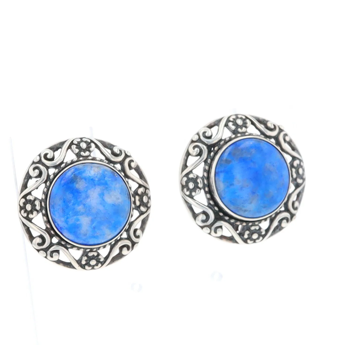 Lapis Floral Filigree Earrings - Relios Jewelry Carolyn Pollack