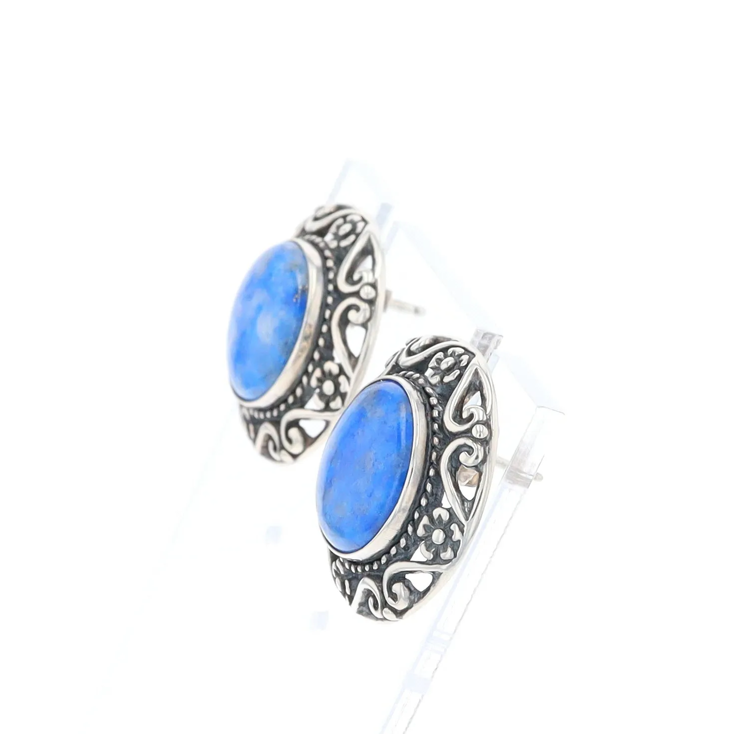 Lapis Floral Filigree Earrings - Relios Jewelry Carolyn Pollack