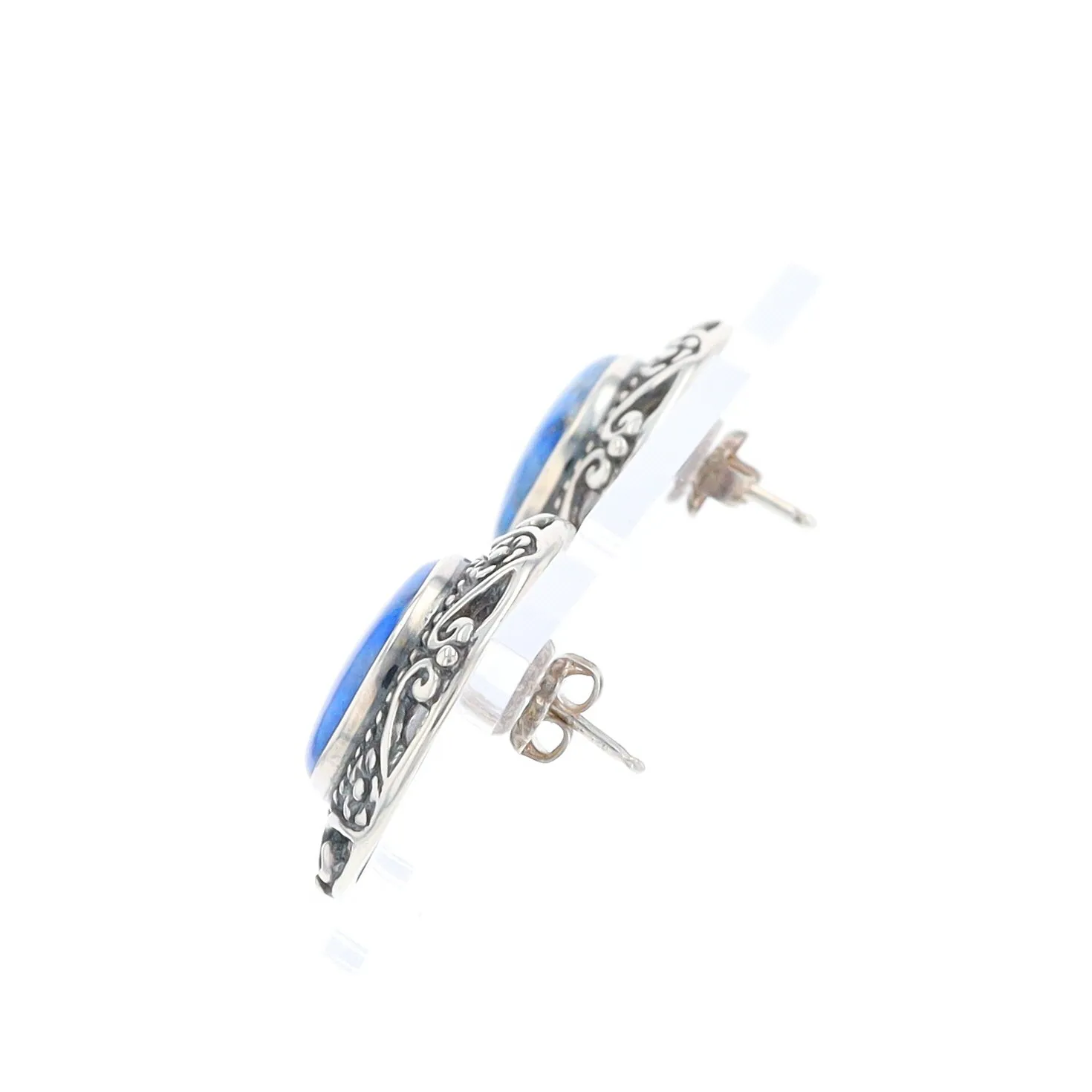 Lapis Floral Filigree Earrings - Relios Jewelry Carolyn Pollack