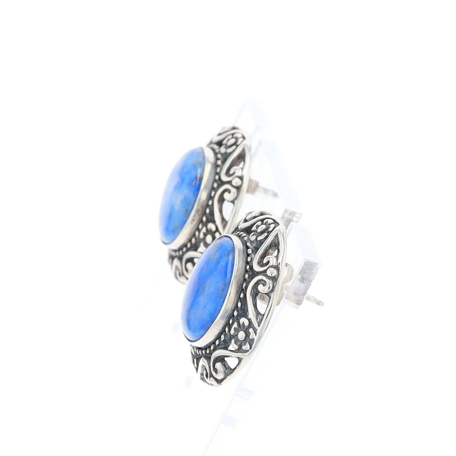 Lapis Floral Filigree Earrings - Relios Jewelry Carolyn Pollack
